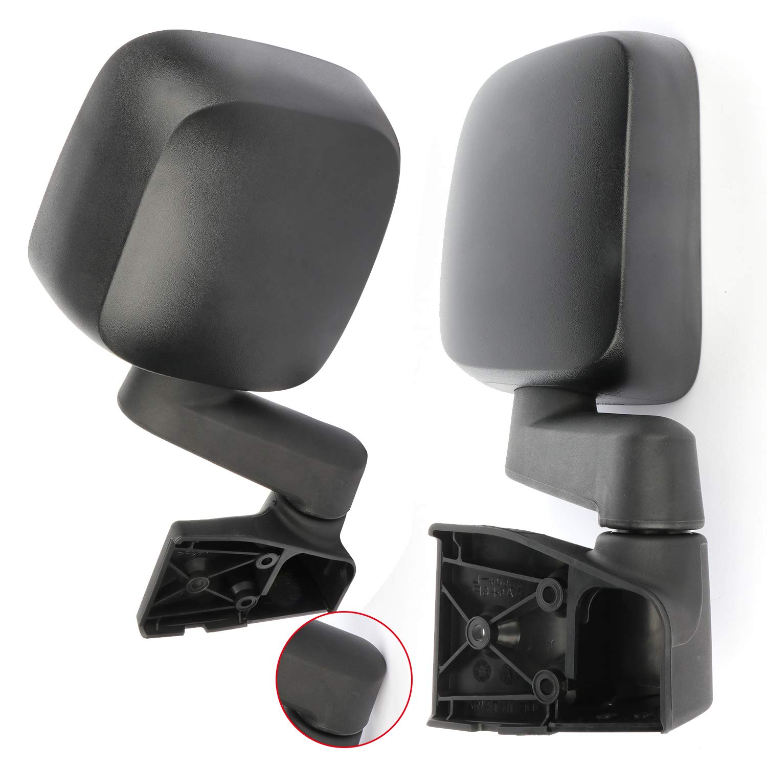 CCiyu Manual Adjustable Folding Side Mirrors for 2003-2006 Jeep Wrangler TJ - Driver & Passenger Replacement - Perfect for Off-Roading & Daily Commuting