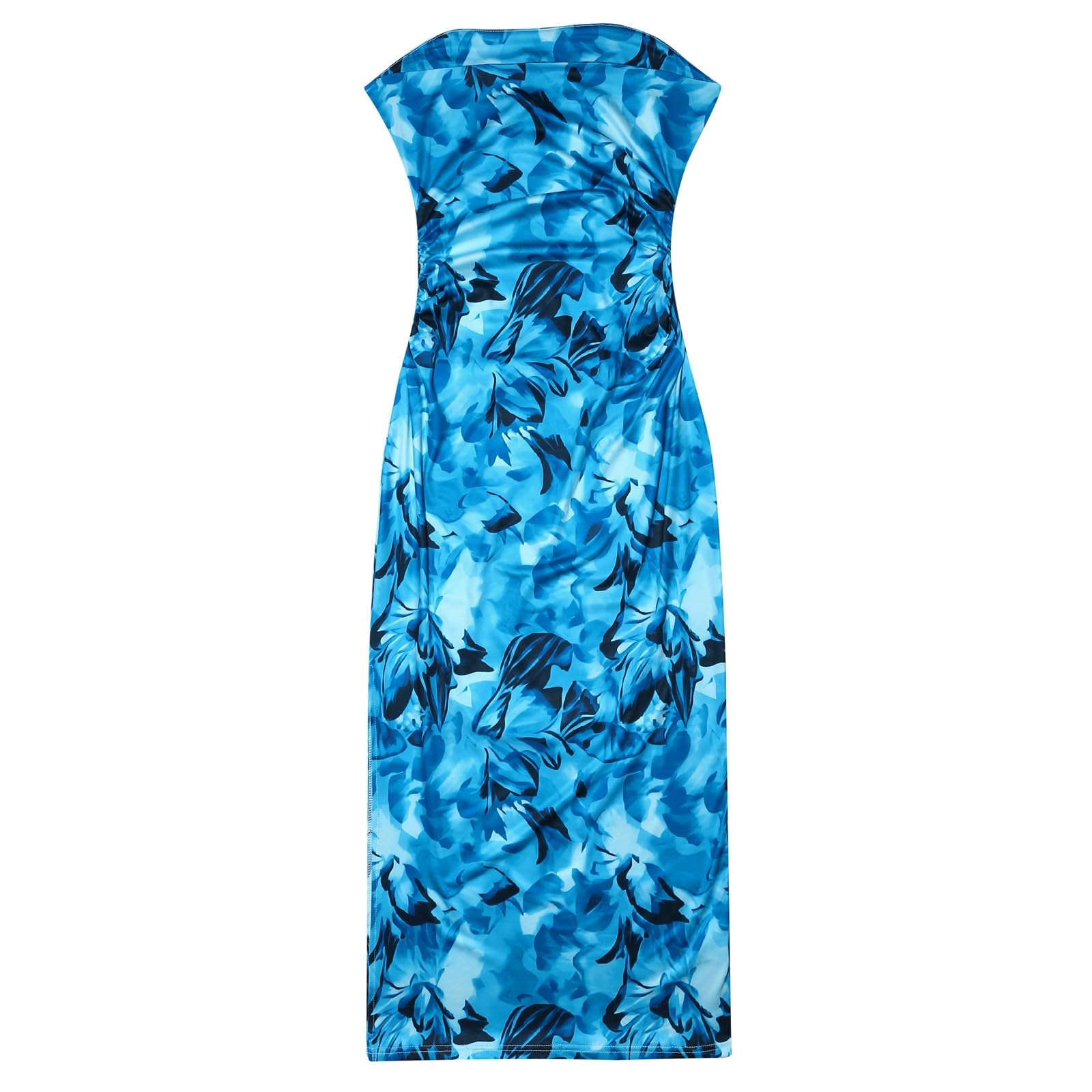 Elegant Strapless Bodycon Long Dresses for Women - Summer Formal Wedding Guest Dress with High Slit, Club & Beach Party Outfit | Perfect for Cocktail Parties, Evening Events & Vacation Wear