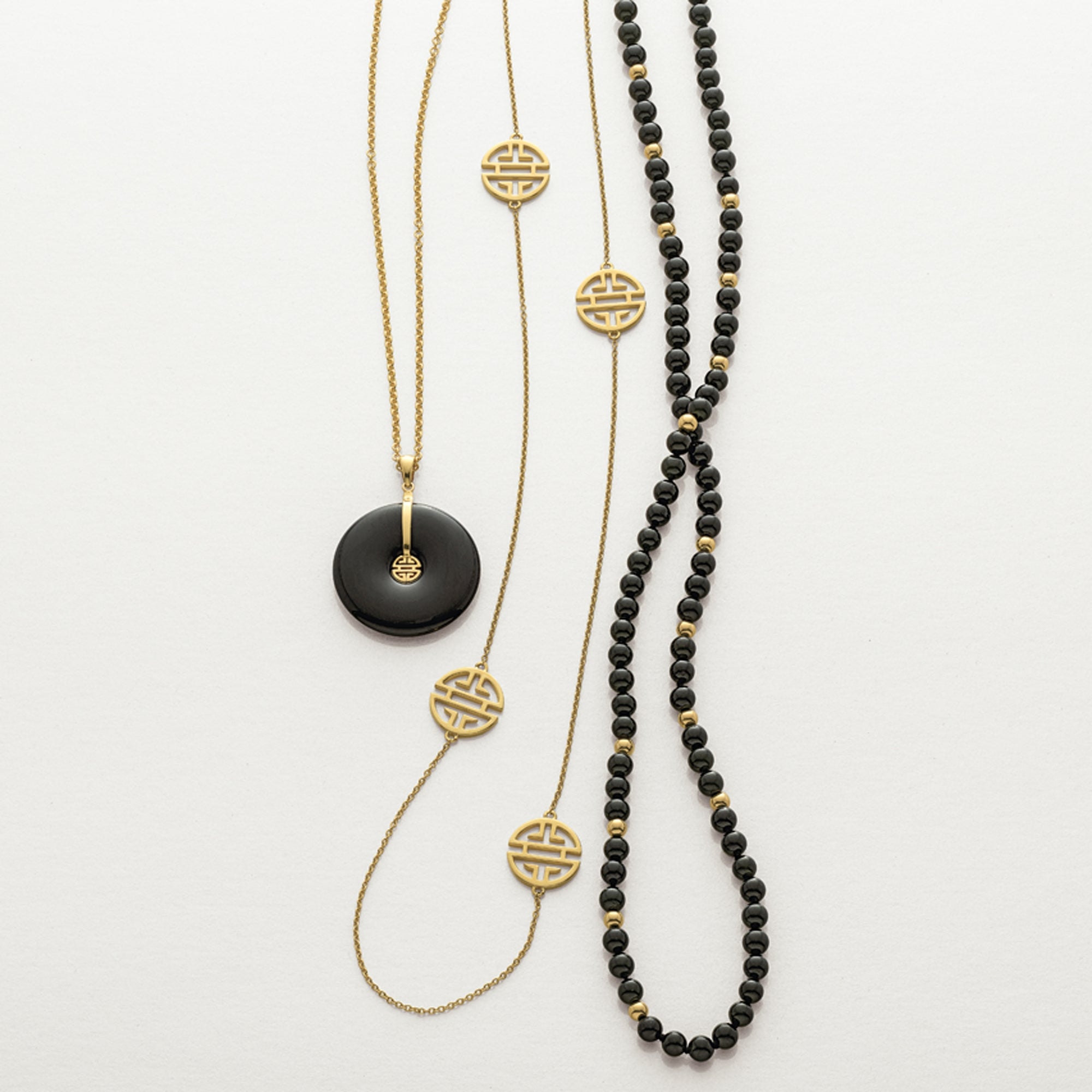 Black Jade Pi & Gold Shou Pendant - Elegant Chinese Feng Shui Necklace for Wealth & Protection | Perfect Gift for Spiritual Healing & Good Fortune