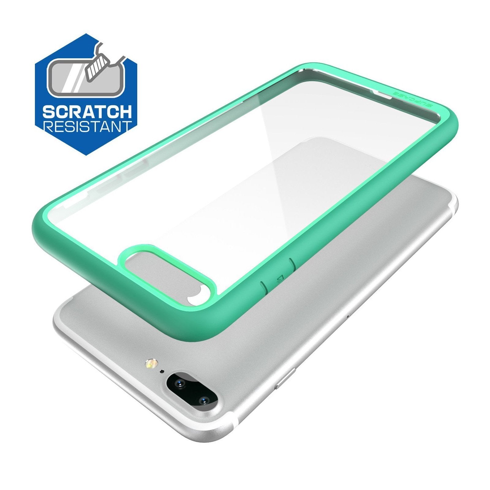iPhone 8 Plus Case - Slim Clear Protective Cover with Unicorn Beetle Style in Green | Perfect for Everyday Use, Work & Outdoor Activities