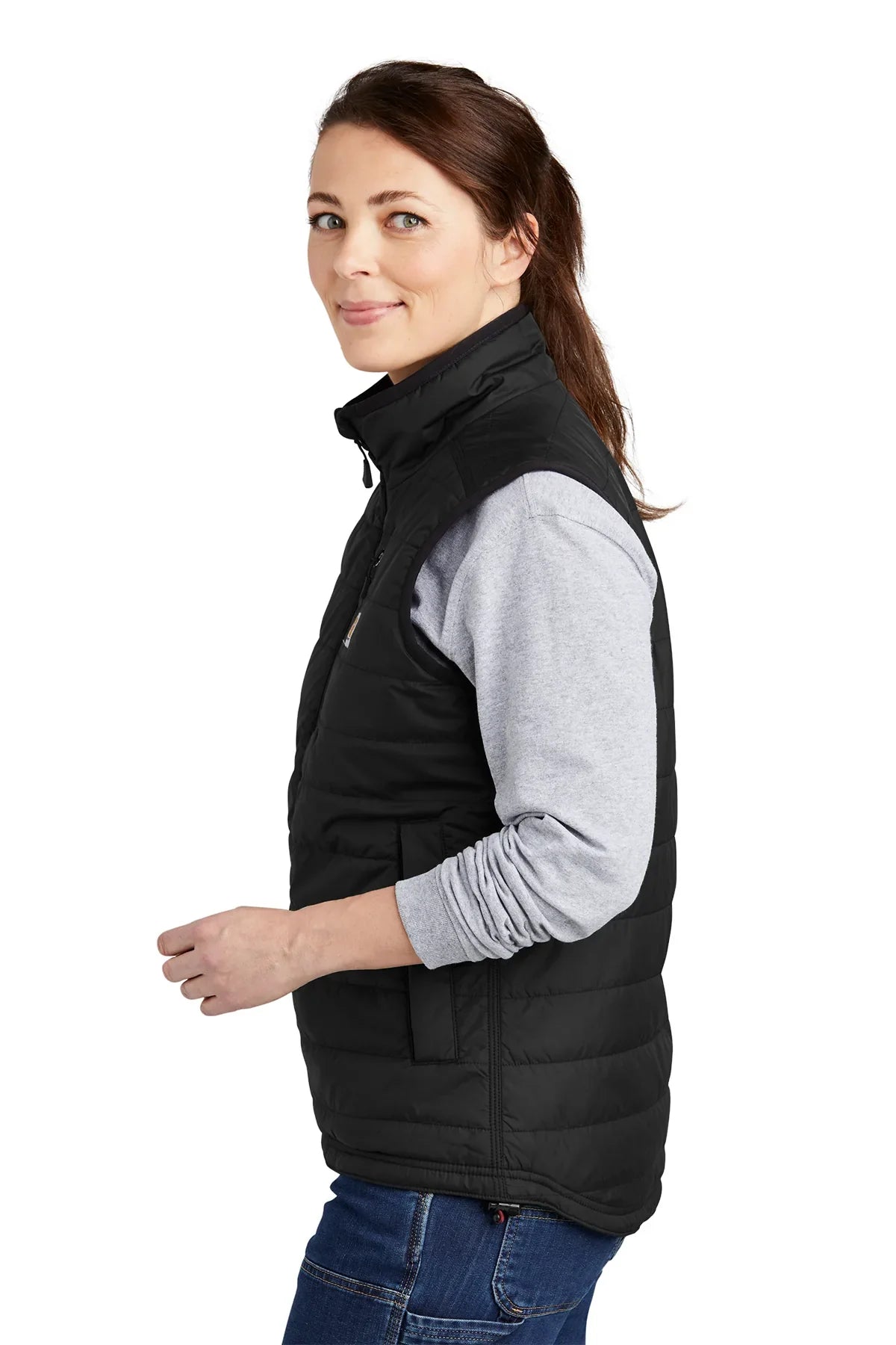 Carhartt Women's Gilliam Vest - Black [Black's Valley AG] | Warm Fleece Lined Quilted Vest for Outdoor Work, Hunting & Winter Activities
