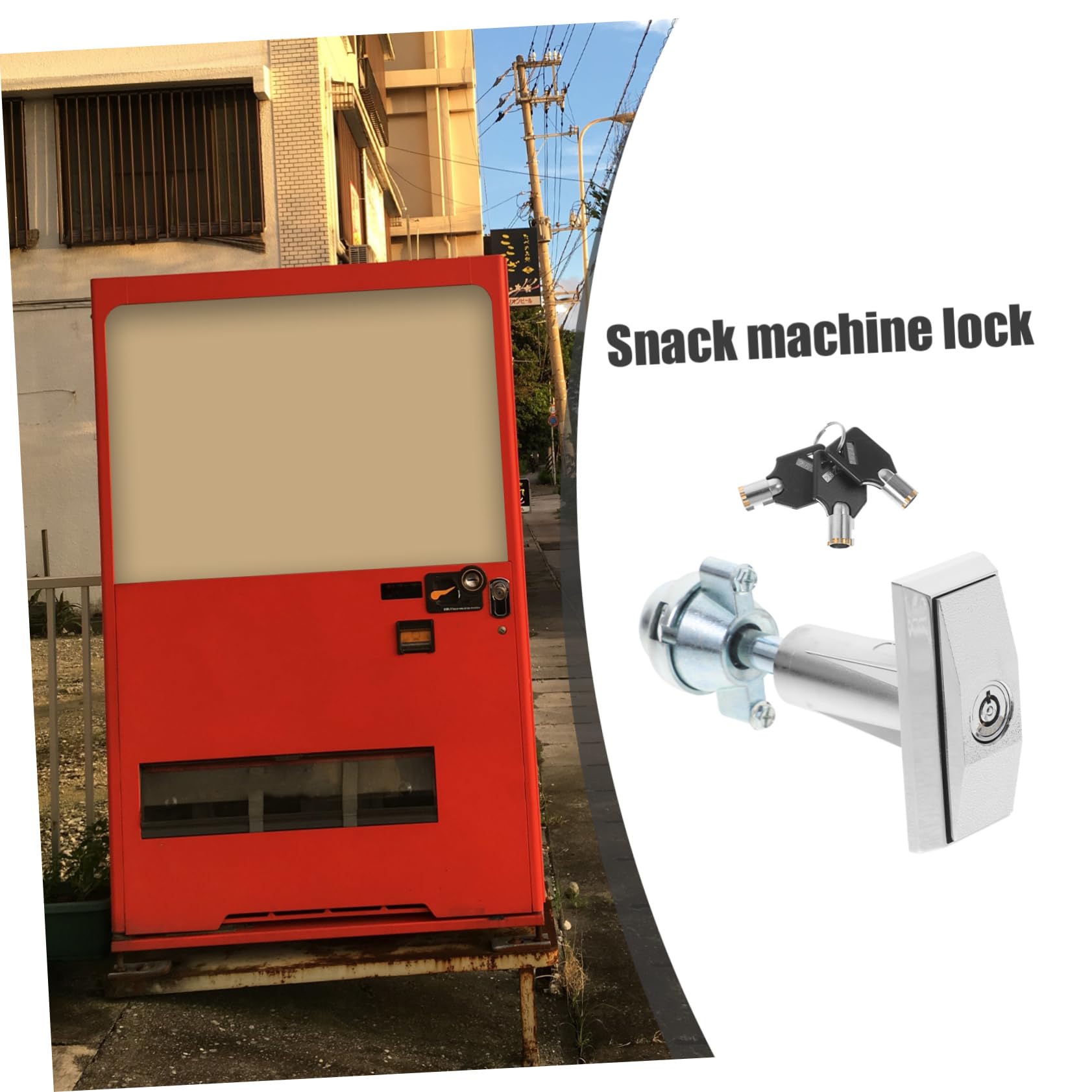 Mint Green Vending Machine Lock Set with Key - T-Handle Door Lock for Snack, Gaming & Water Dispensers | Secure Candy & Beverage Vending Equipment for Arcades, Stores & Public Spaces