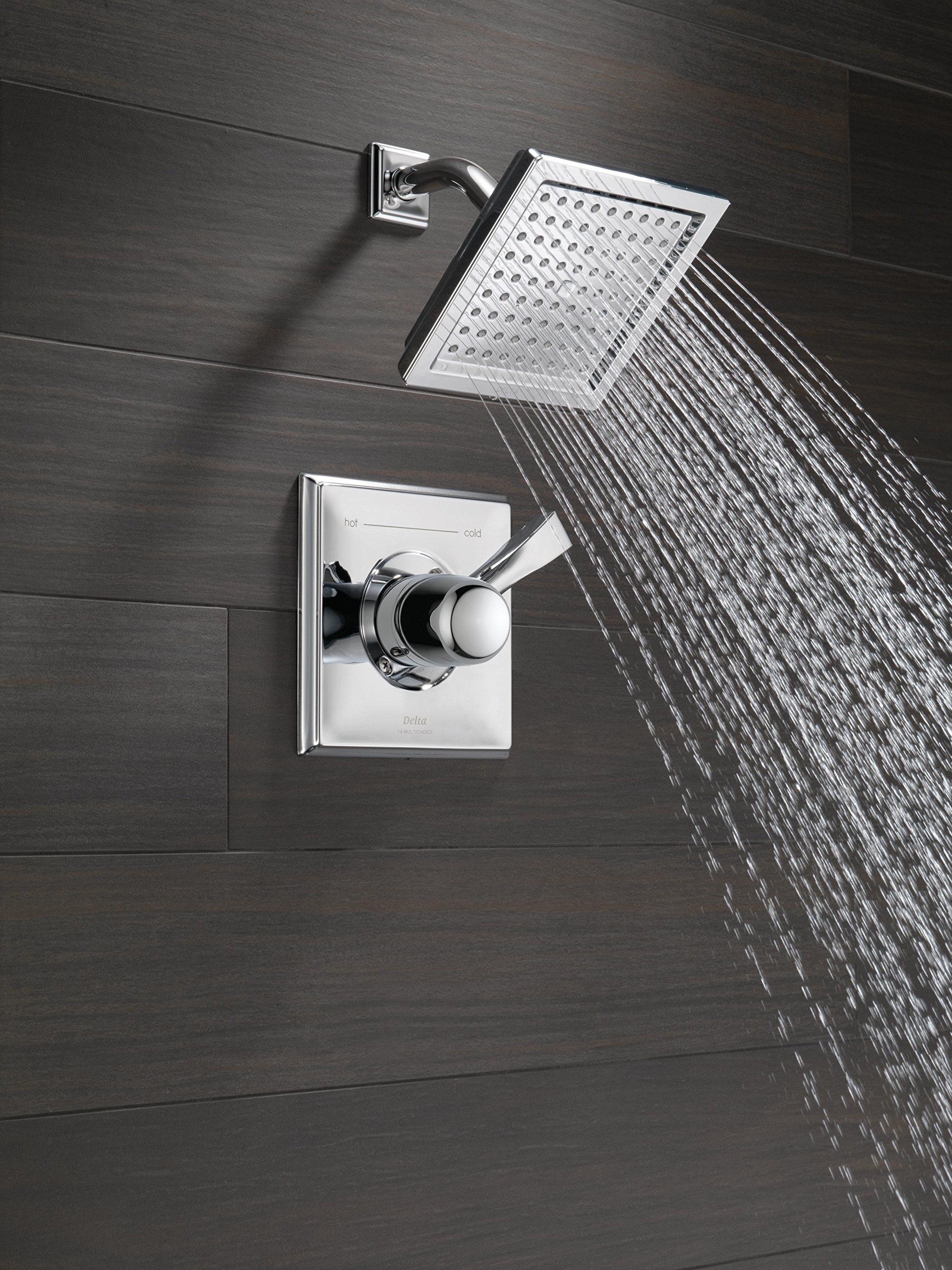 Delta Dryden 14 Series Single-Function Shower Faucet Set with Full Body Spray Shower Head - Chrome Finish Shower Trim Kit T14251 (Valve Not Included) 7x7x7 Inches - Perfect for Modern Bathroom Renovations & Spa-Like Shower Experience