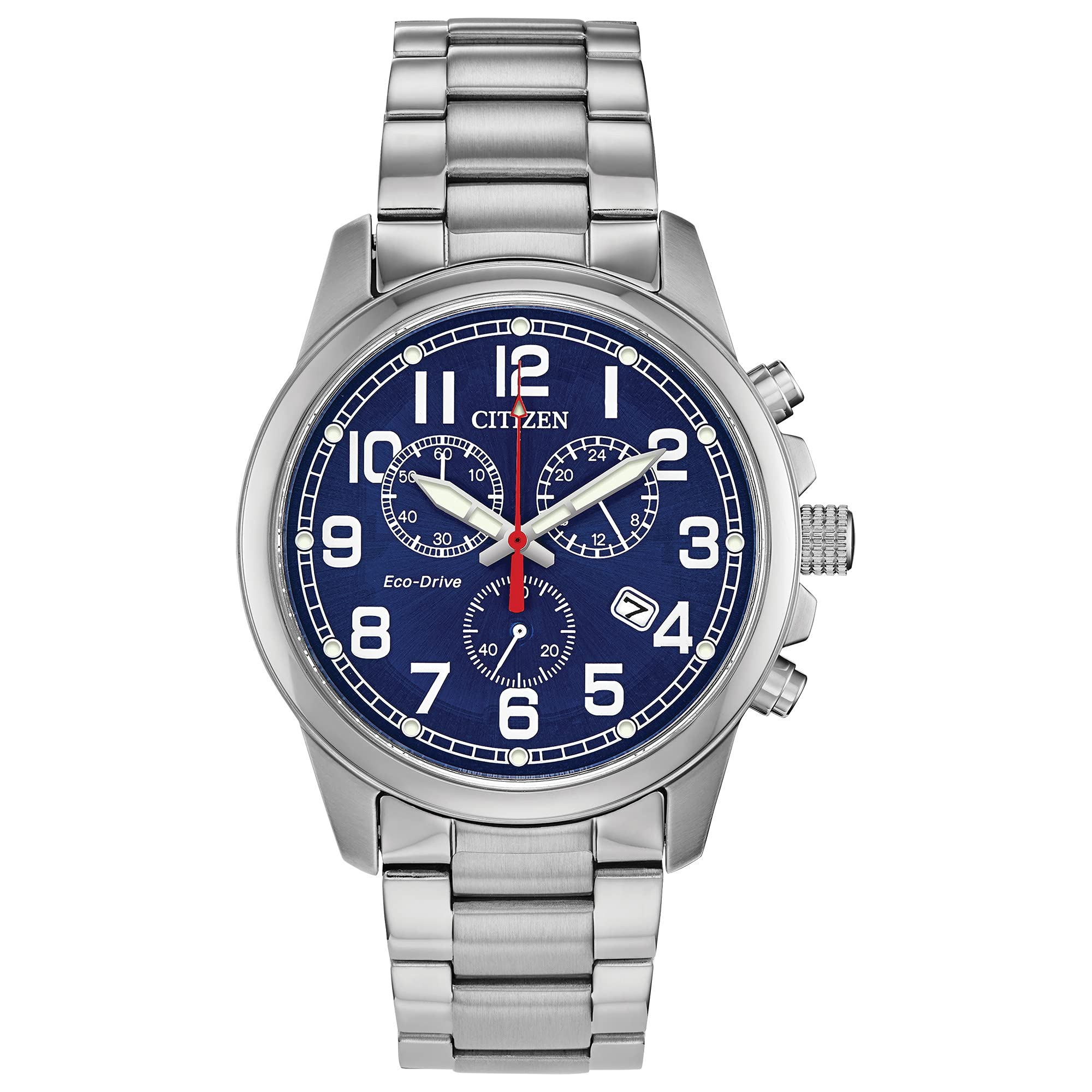 Citizen Eco-Drive Garrison Stainless Steel Quartz Men's Watch - Silver-Tone (Model: AT0200-56L) | Water Resistant Field Watch for Outdoor, Military & Everyday Wear | Perfect for Hiking, Camping & Business Casual Style