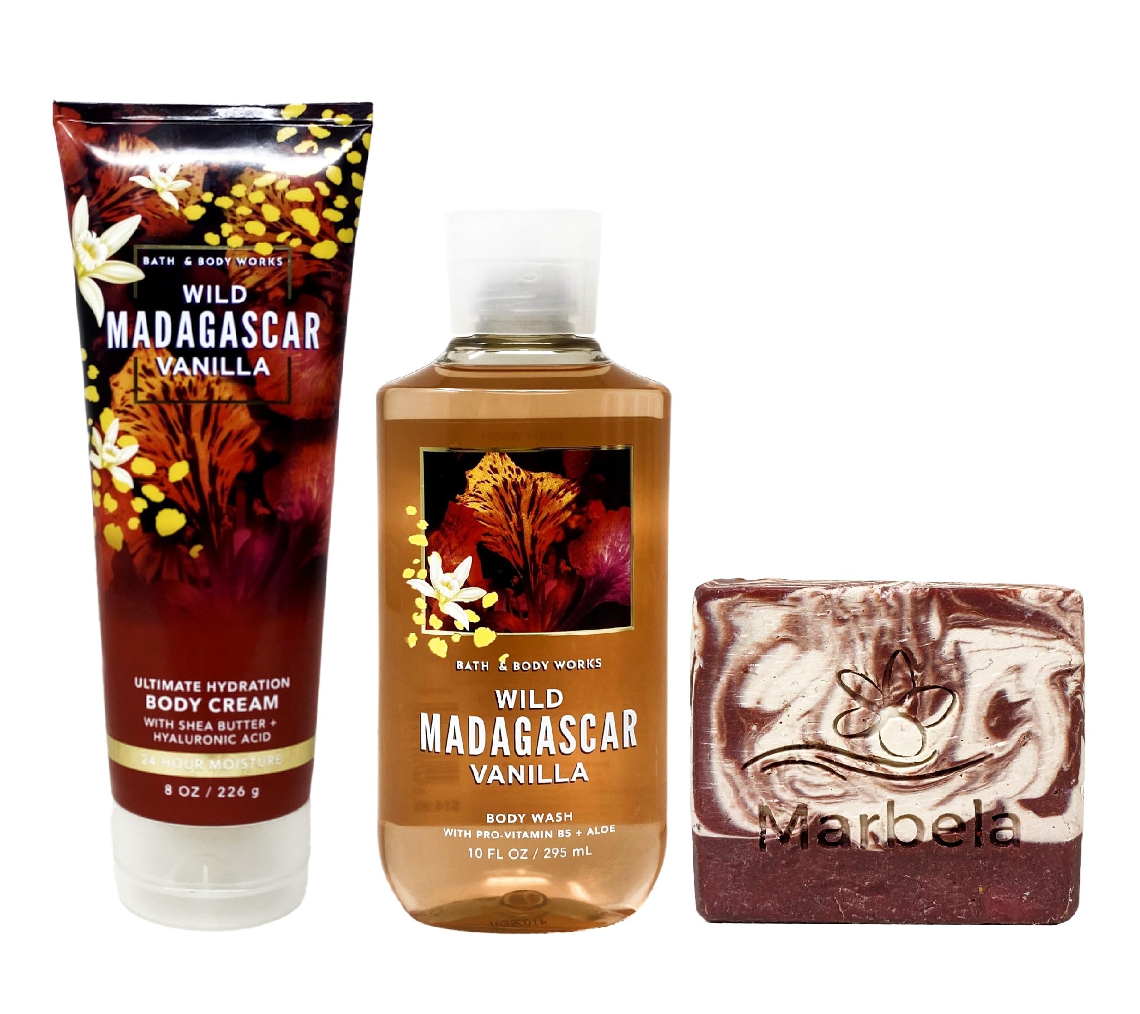 Bath & Body Works Wild Madagascar Vanilla 2-Piece Gift Set - Moisturizing Body Cream & Refreshing Body Wash (Full Size) - Perfect for Self-Care Routine & Spa Day at Home