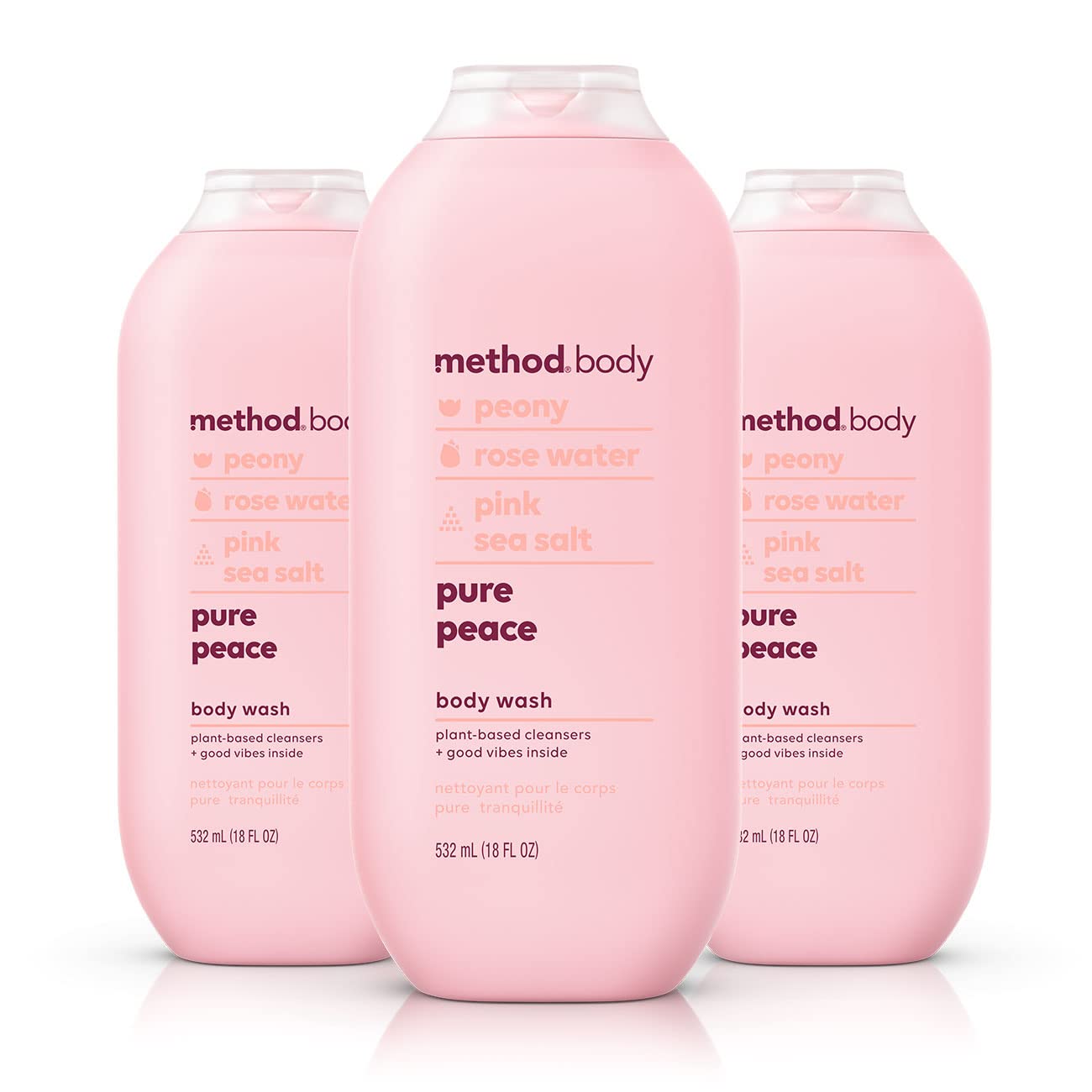 Method Men Cedar & Cypress Body Wash - Paraben & Phthalate Free, 18 Fl Oz (Pack of 3) | Pure Peace Detoxifying Body Wash - 18 Oz (Pack of 3) | Refreshing & Invigorating for Daily Shower & Gym Recovery