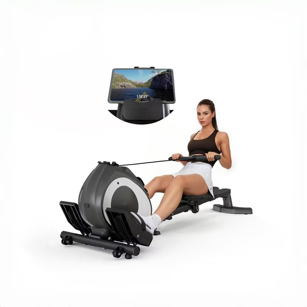 Premium Magnetic Rowing Machine for Home - Quiet Foldable Rower with Adjustable Resistance for Full-Body Workout | Burn Fat & Build Muscle | Perfect for Home Gym, Cardio Training & Small Spaces