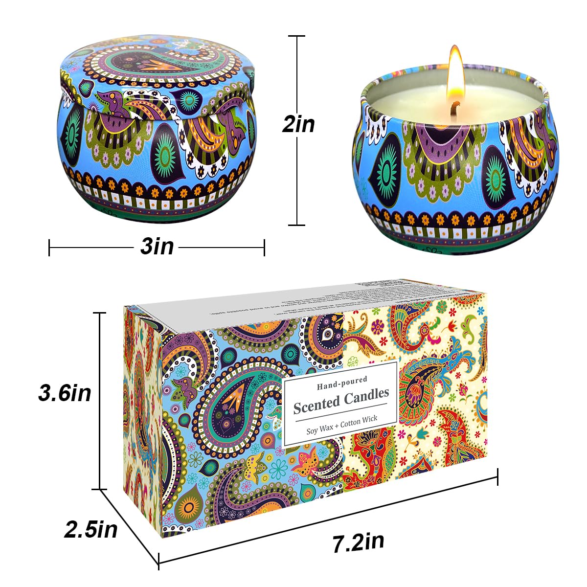 Aromatherapy Soy Candles 4.4oz - Stress Relief for Home & Bedroom Gifts