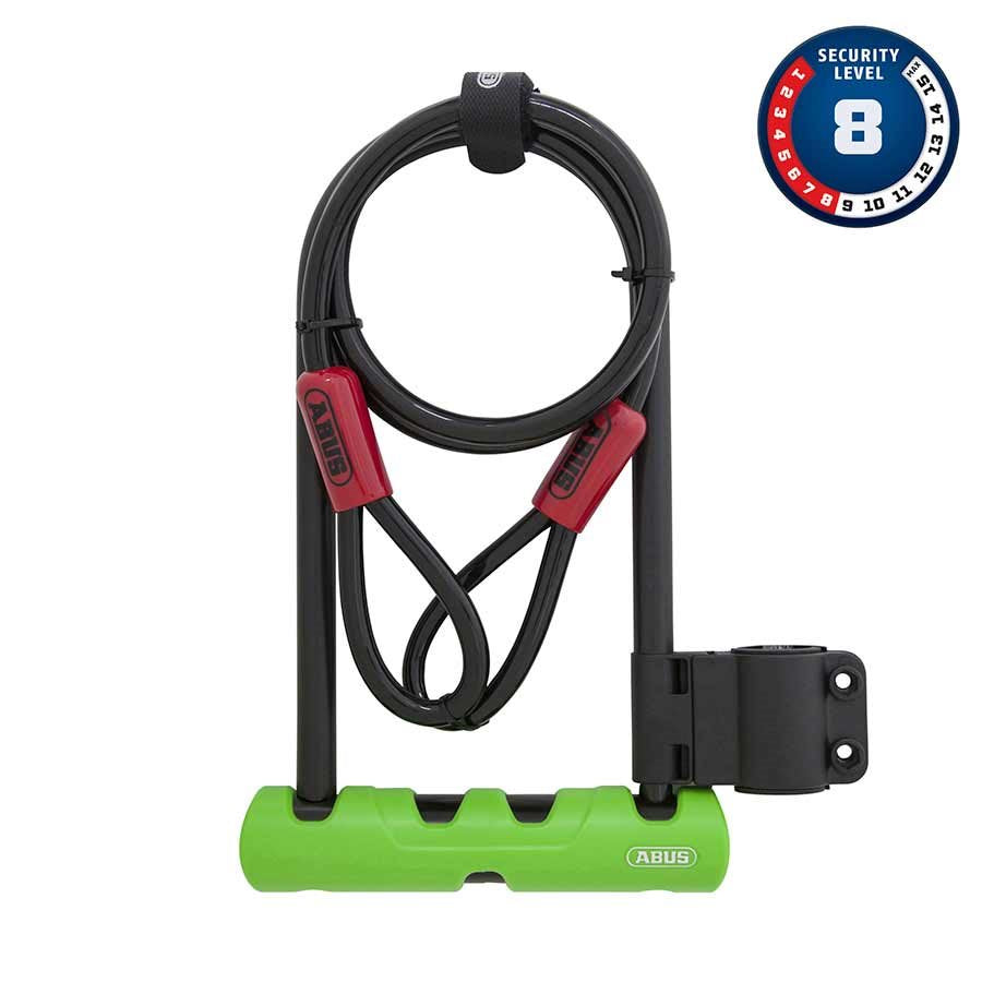 Abus Ultra 410 Cobra U Lock and Cable - High Security Bicycle Lock with 14mm Steel Shackle & 5ft Anti-Theft Cable - Perfect for Urban Commuting, Bike Parking & Outdoor Cycling Protection