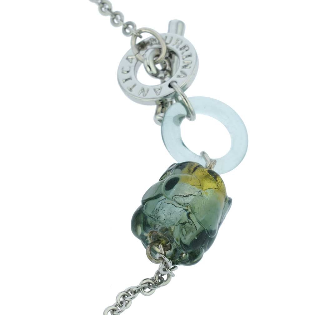 Venetian Murano Glass Air Necklace - Silver Grey Pendant | Elegant Jewelry for Women, Perfect Gift for Birthday, Anniversary & Special Occasions