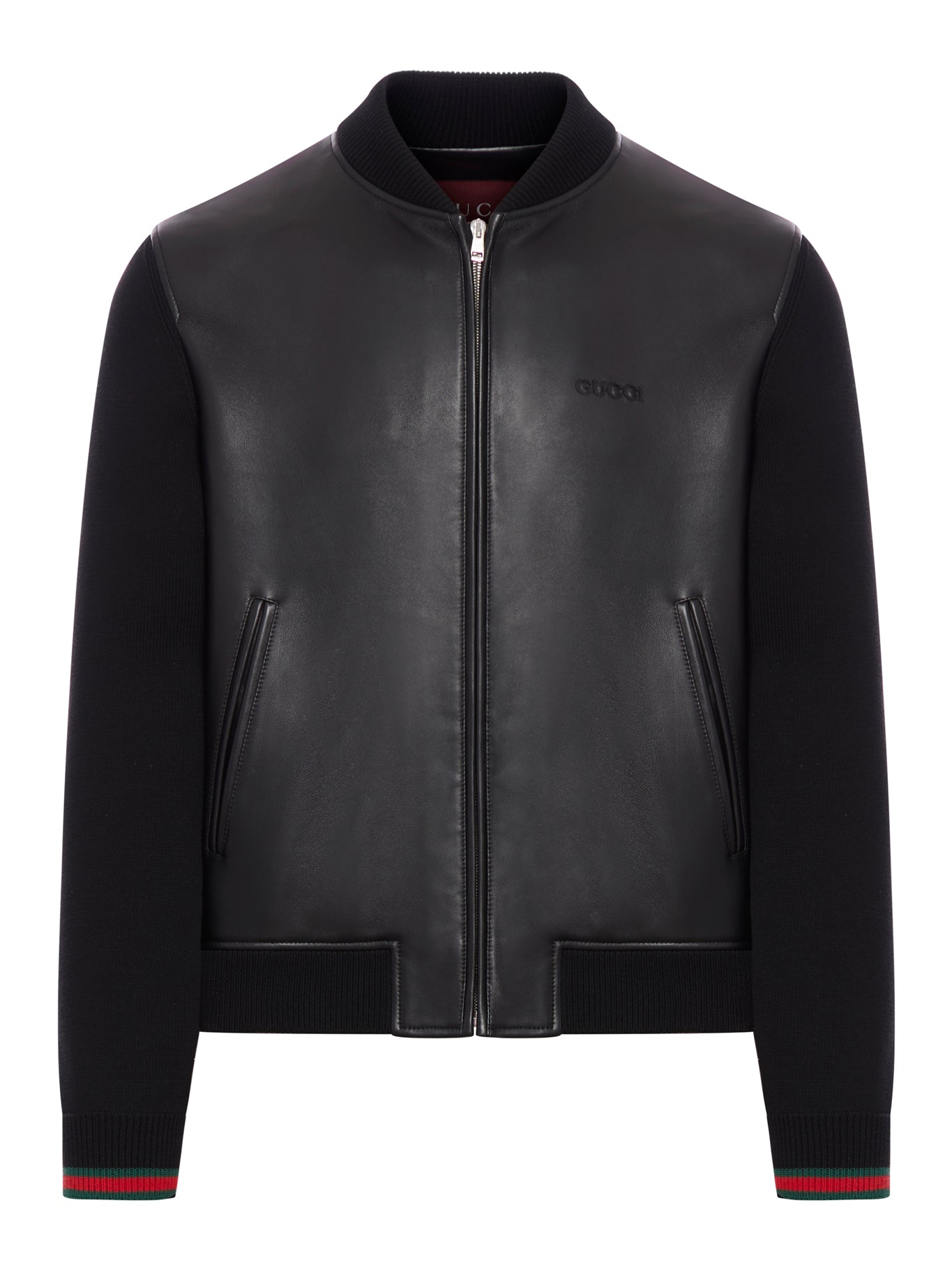 Premium Nappa Leather & Knit Bomber Jacket for Men - Stylish & Comfortable Outerwear for Casual Wear, Street Fashion & Fall Layering