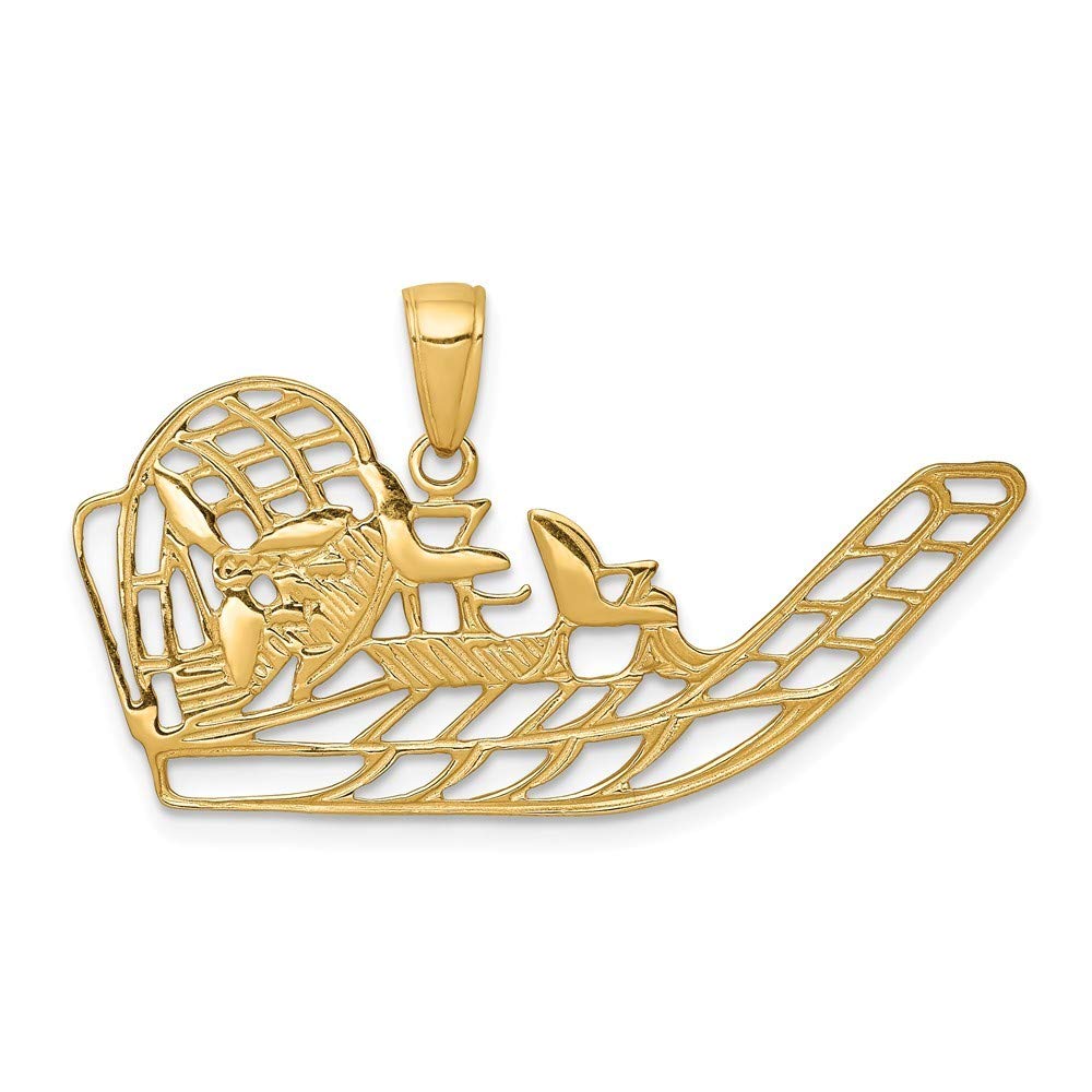 Roy Rose Jewelry 14K Yellow Gold Airboat Pendant Necklace - Perfect for Gifts, Boat Enthusiasts & Nautical Fashion Lovers