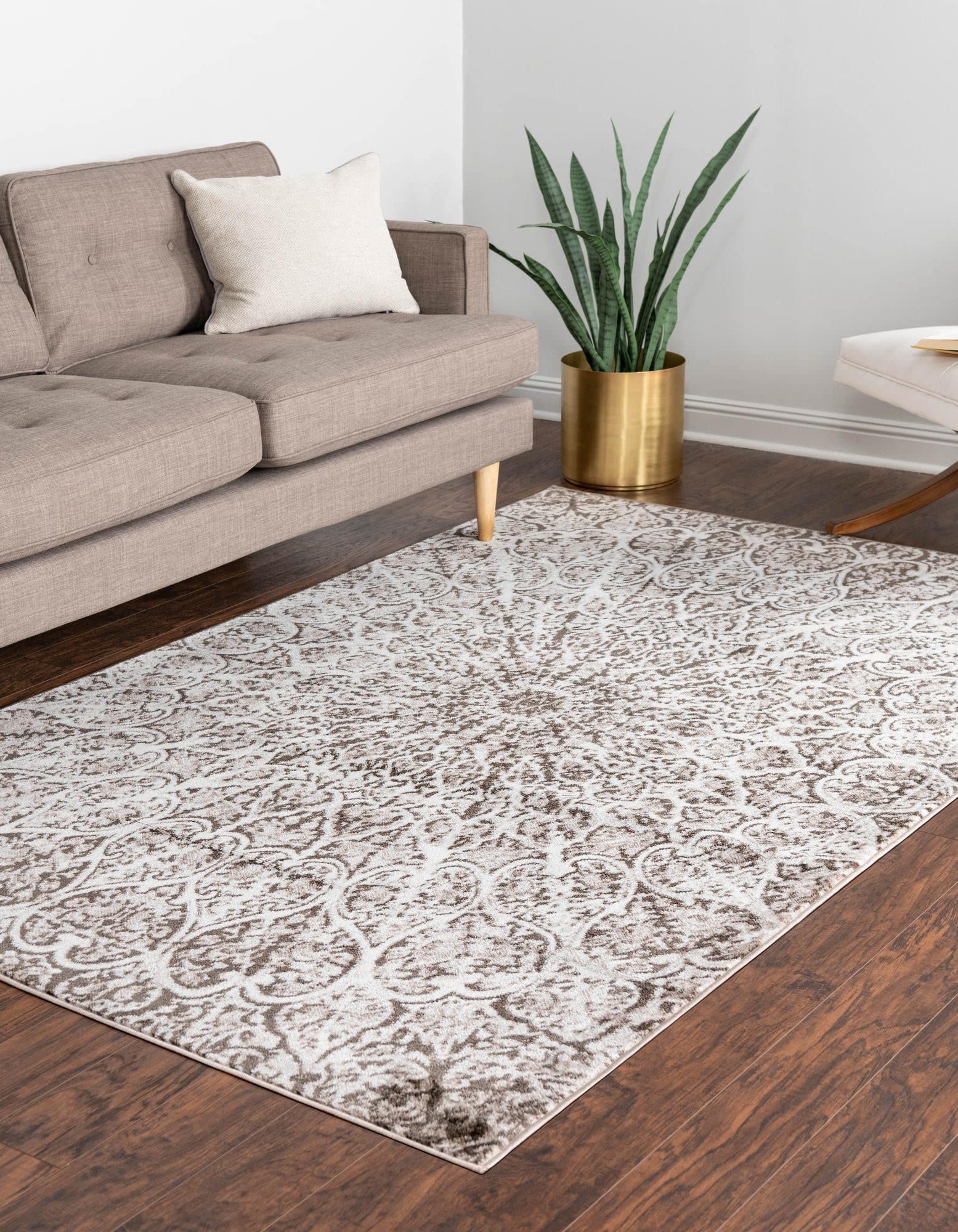 Premium 7' x 10' Brown Area Rug - Soft & Durable Monte Carlo Collection for Living Room, Dining Room & Open Floor Plans - Perfect for Home Decor & High Traffic Areas