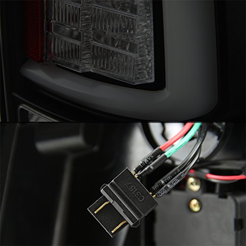 AKKON Black Smoked LED Tail Lights for 2009-2018 Dodge Ram 1500/2500/3500 - Halogen Replacement V2 Brake Lamps Pair (Perfect for Off-Roading & Night Driving)