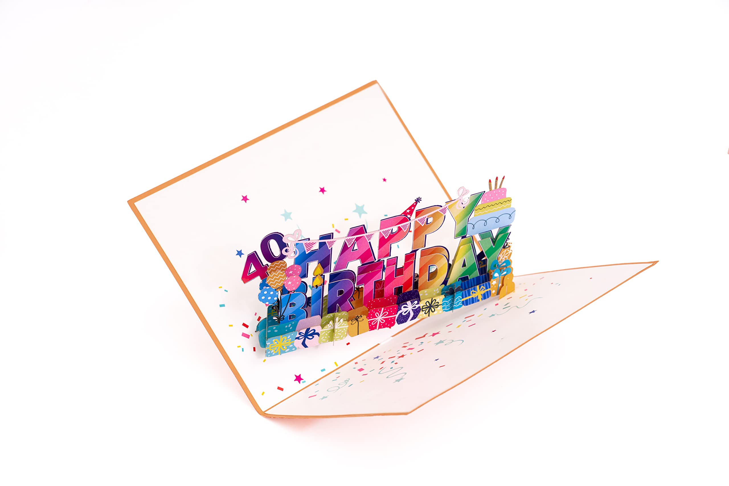 40th Birthday Pop Up Card - Unique 3D Greeting Card for 40th Birthday Celebration - Perfect Gift for Daughter, Son, Granddaughter, Niece or Nephew - Great for Milestone Birthday Parties & Special Occasions