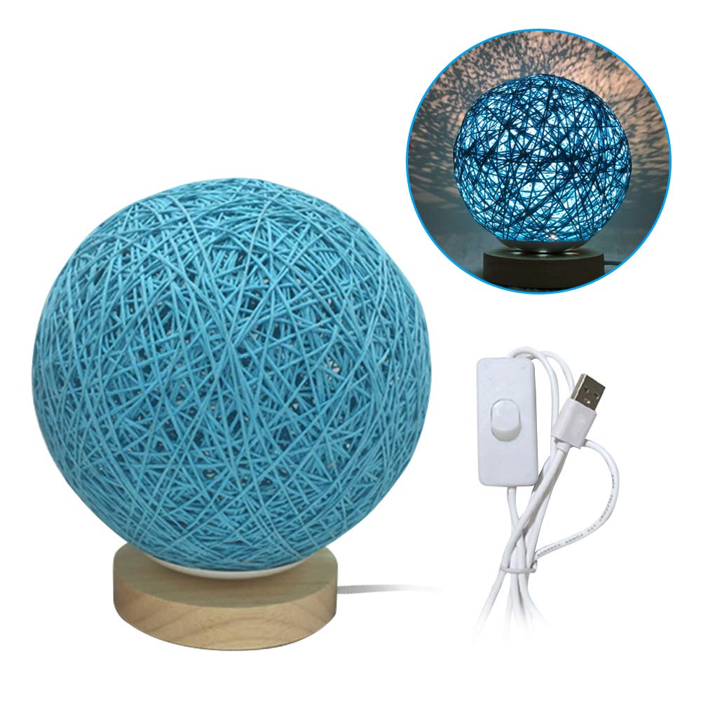 Lixada Round LED Moon Lamp - USB Powered Night Light with Woven Rattan Design, Perfect for Bedroom, Living Room, Nursery & Home Decor | Creates a Cozy Ambiance for Relaxation & Romantic Nights