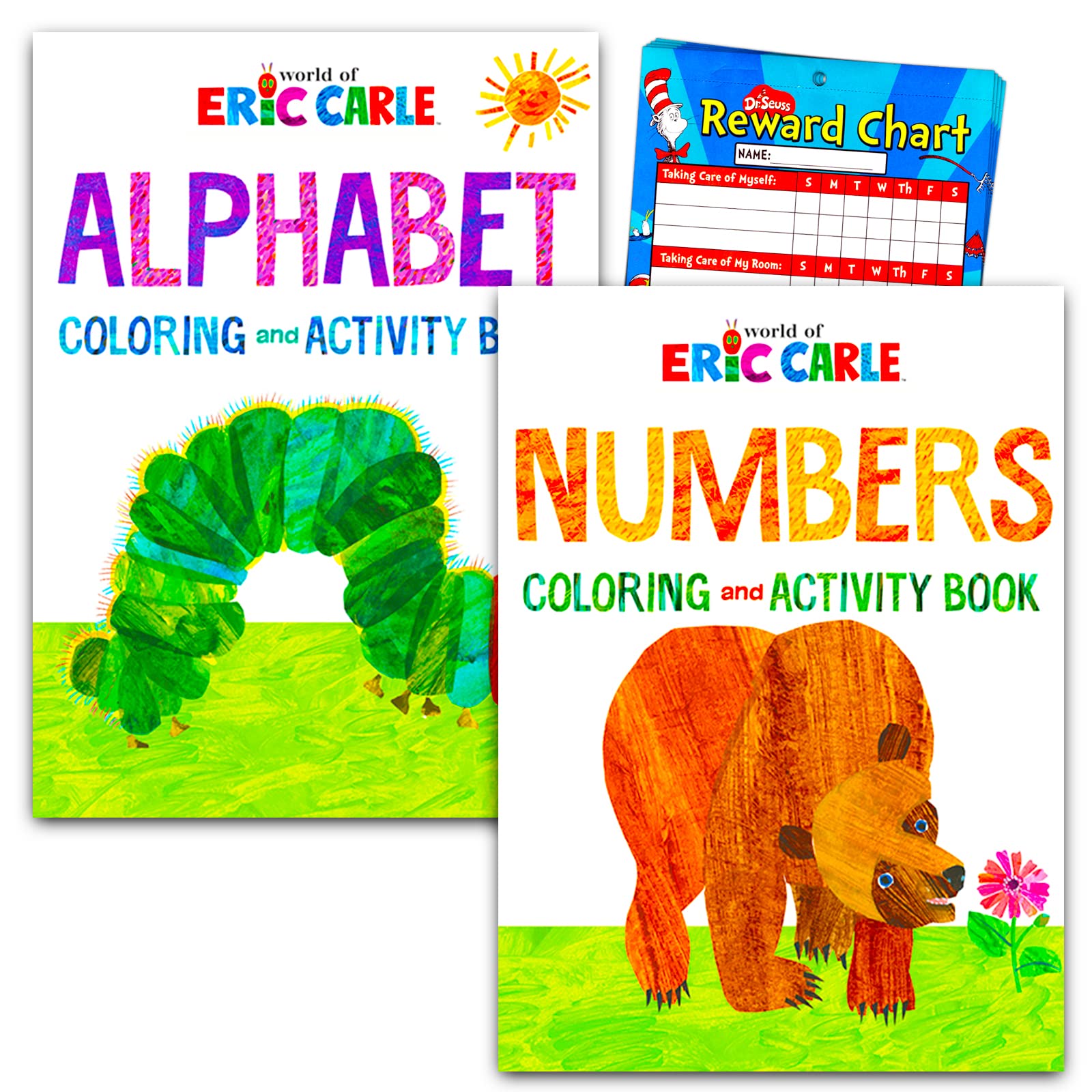Eric Carle Kids Activity Books Set - Alphabet & Number Learning for Toddlers - Perfect for Homeschooling & Early Education