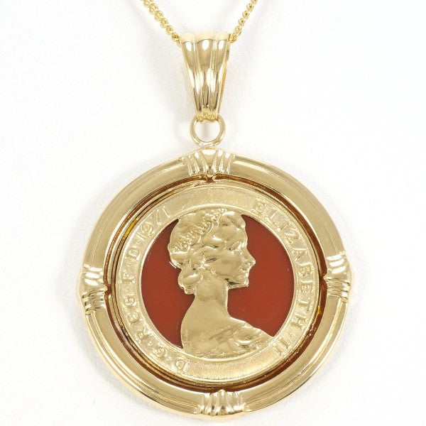 18K Yellow Gold Stone Cameo Necklace - Vintage Elegant Jewelry for Women - Perfect Gift for Birthday, Anniversary & Special Occasions
