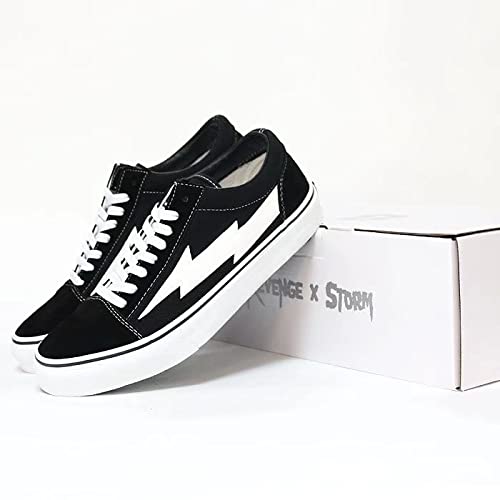 REBGO Revenge X Storm Black Old School Sneakers - Men's High-Top Skate Shoes for Streetwear & Casual Wear | Perfect for Skating, Urban Fashion & Everyday Comfort