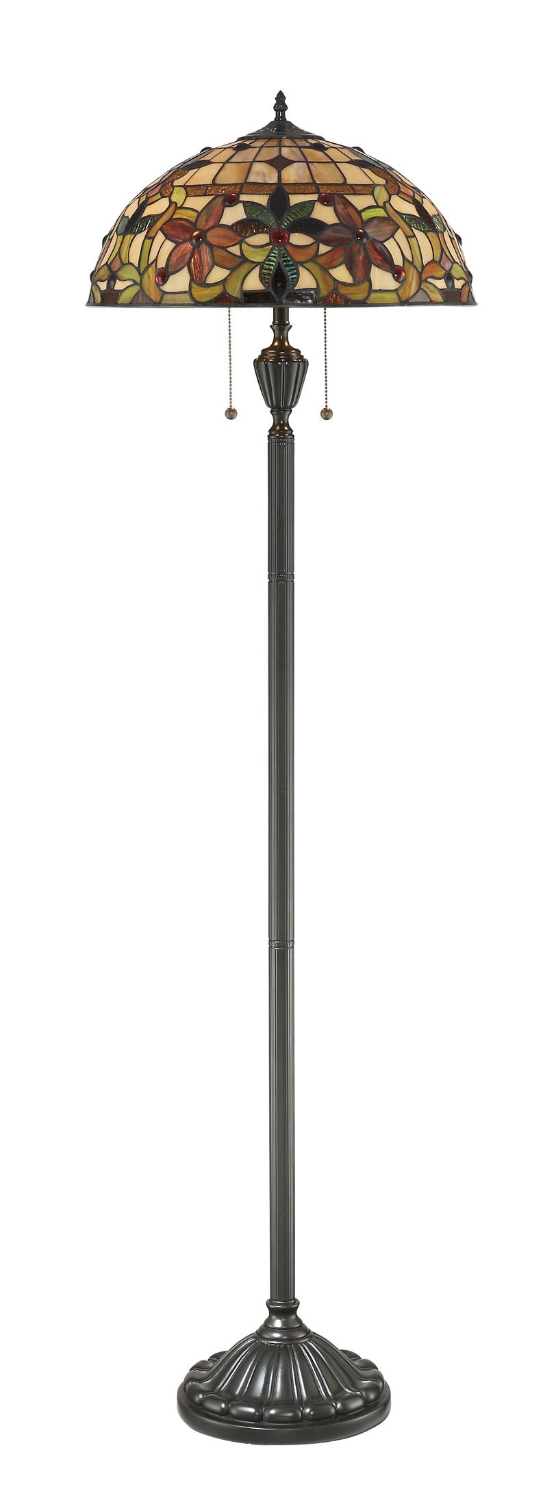 Tiffany Style Floor Lamp - 17 x 62 Inches Handcrafted Stained Glass Lamp with 366 Glass Cuts | Vintage Home Decor for Living Room, Bedroom & Office Lighting