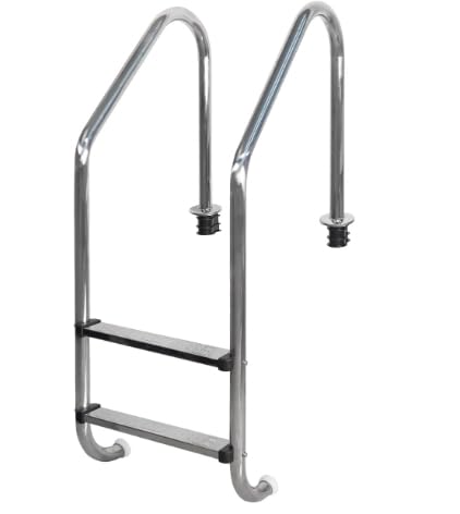 **304 Stainless Steel Heavy Duty Pool Ladder – 2-Step Above Ground Swimming Pool Entry System with Handrails & Non-Slip Pedals – Perfect for Inground & Above Ground Pools, Backyard Safety & Easy Pool Access**