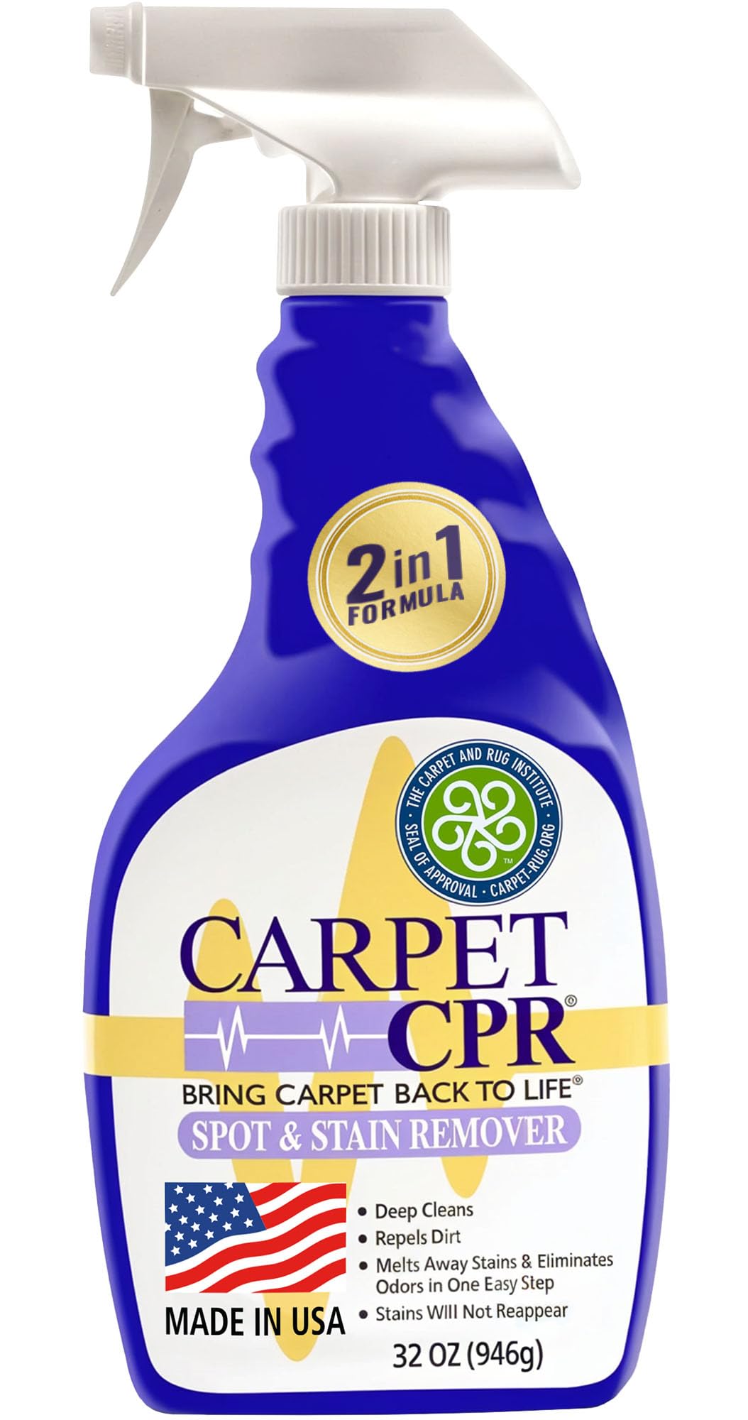 Powerful Carpet Spot & Stain Remover Spray - 32oz Heavy Duty Pet & Coffee Stain Cleaner Solution for Carpets, Upholstery & Furniture | Perfect for Homes with Pets, Kids & High-Traffic Areas