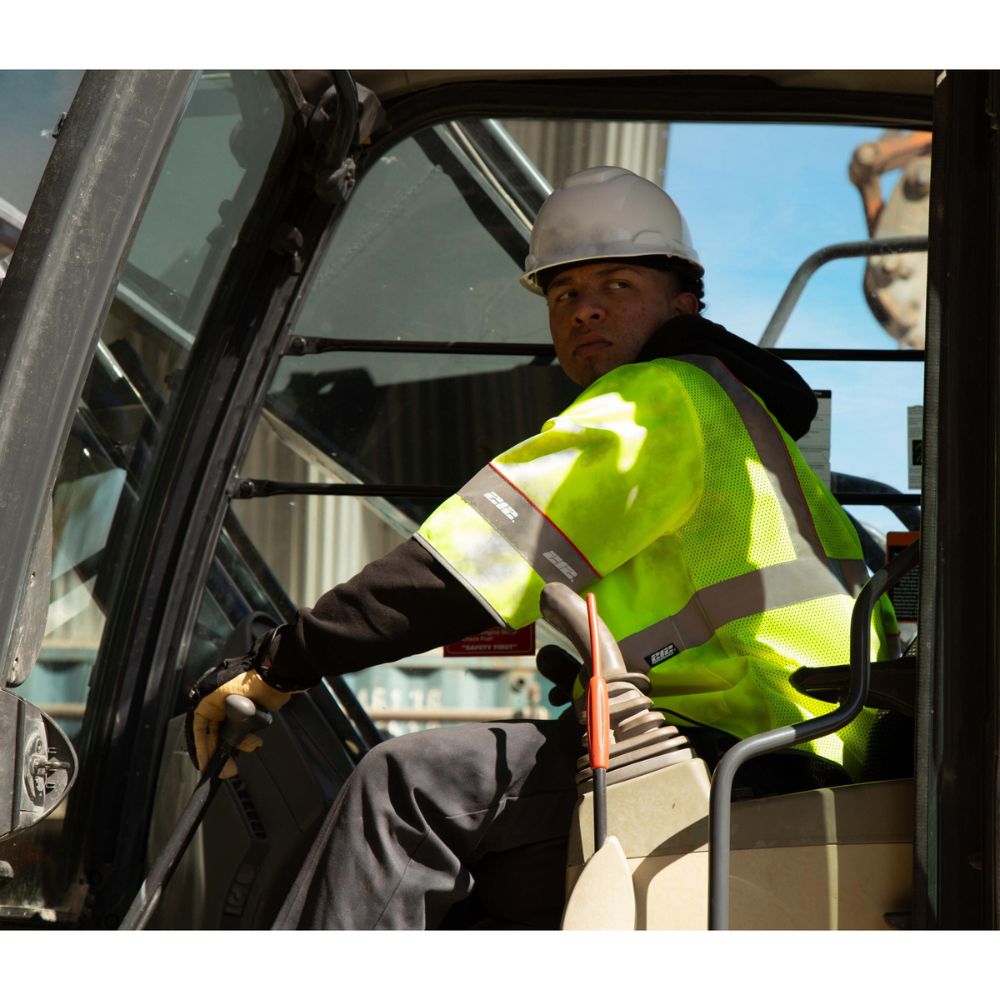 212 Performance VSTPREM 8813 Premium High Visibility Safety Vest - 3X Large Yellow with Reflective Gray Strips & Windowed Badge Pocket | ANSI Certified for Construction, Road Work & Emergency Response Teams
