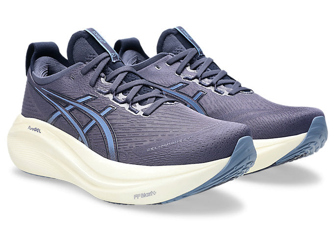 ASICS Gel-Nimbus 27 Men's Running Shoes (2E Wide Width) - Indigo Fog/Denim Blue | Cushioned Support for Long-Distance Running & Marathon Training