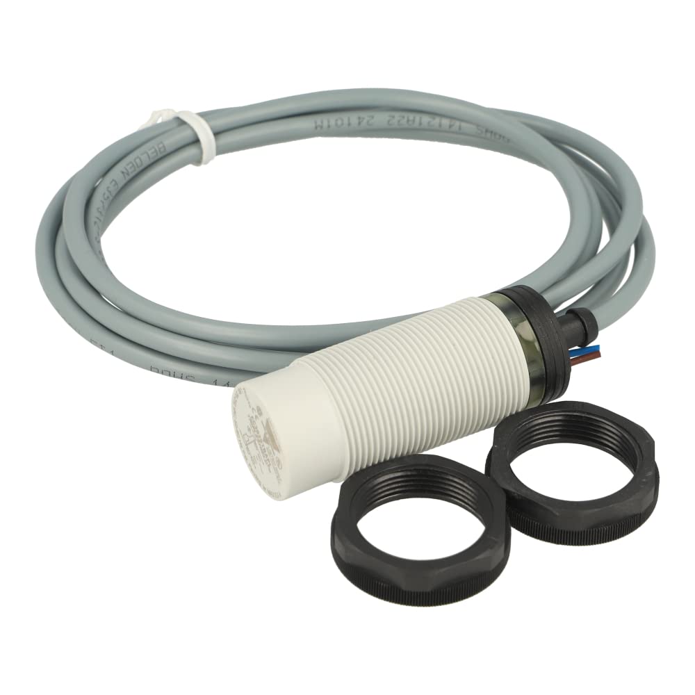 Electromatic EC3025TBAPL Proximity Sensor Switch - 4mm Sensing Range, 20VAC Min Supply Voltage, 500mA Max Output Current, Cylindrical with Cable for Industrial Automation & Machinery