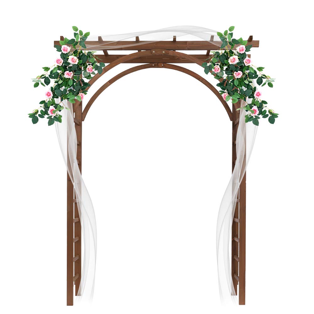 84 Inch Wood Garden Arbor - Sturdy Wedding Arch & Pergola for Climbing Plants, Roses & Vines | Perfect for Outdoor Weddings, Patio Decor & Greenhouse Trellis | Elegant Garden Party & Bridal Decoration