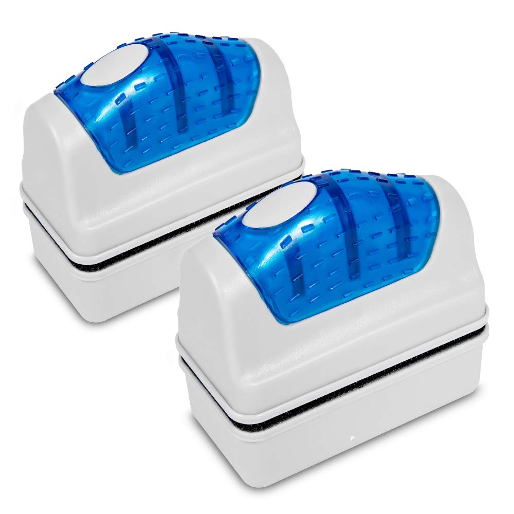 Magnetic Aquarium Cleaner - Fish Tank Glass Scrubber & Algae Remover (2-Pack) for Freshwater & Saltwater Tanks - Easy Cleaning Brush with 1 Year Warranty - Perfect for Home, Office & Pet Store Aquariums