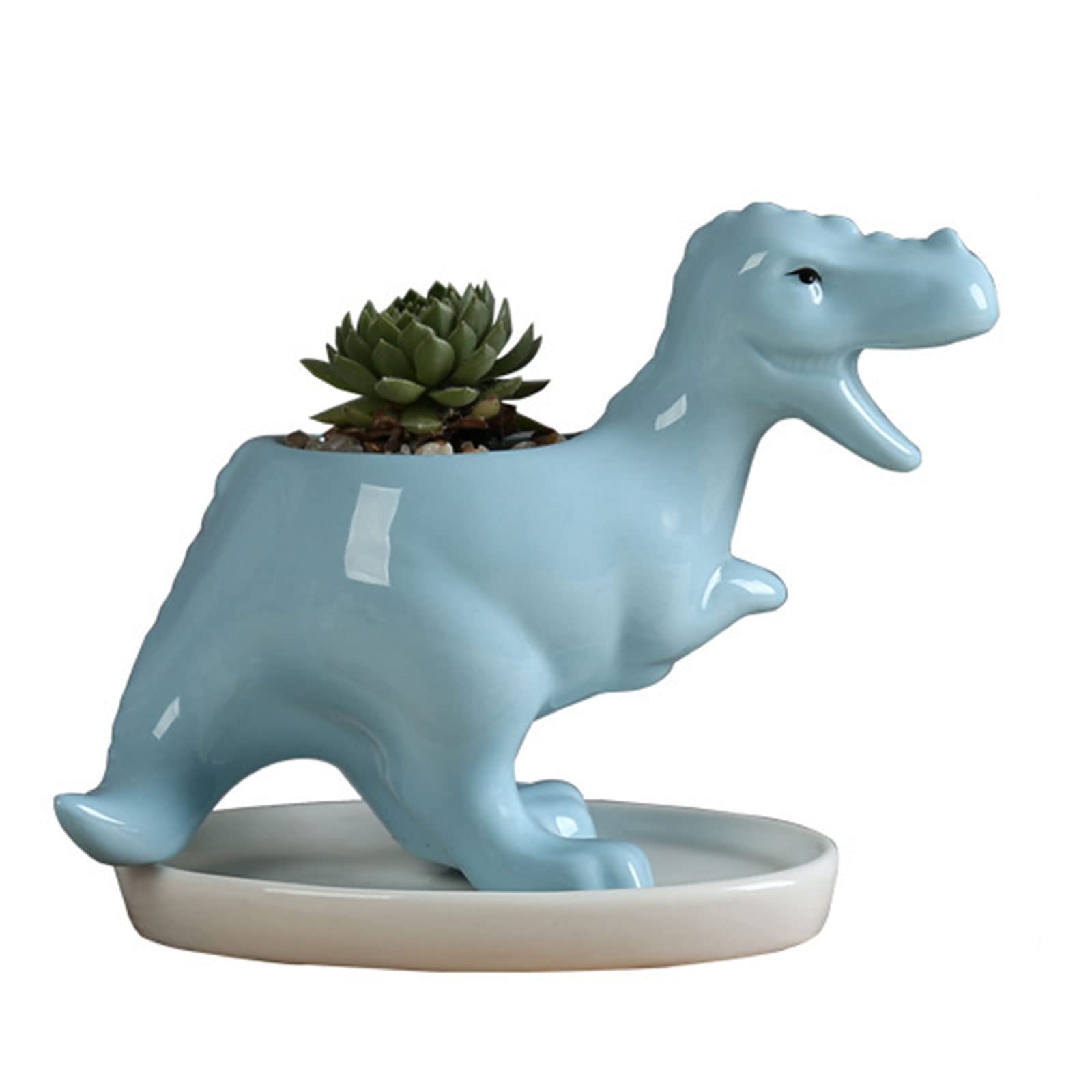 Ceramic Plant Pot with Drainage Tray - Waterproof Flower Planter for Indoor & Outdoor Use - Elegant Home Decor for Living Room, Garden, Balcony - Perfect Gardening Supplies for Plants & Succulents
