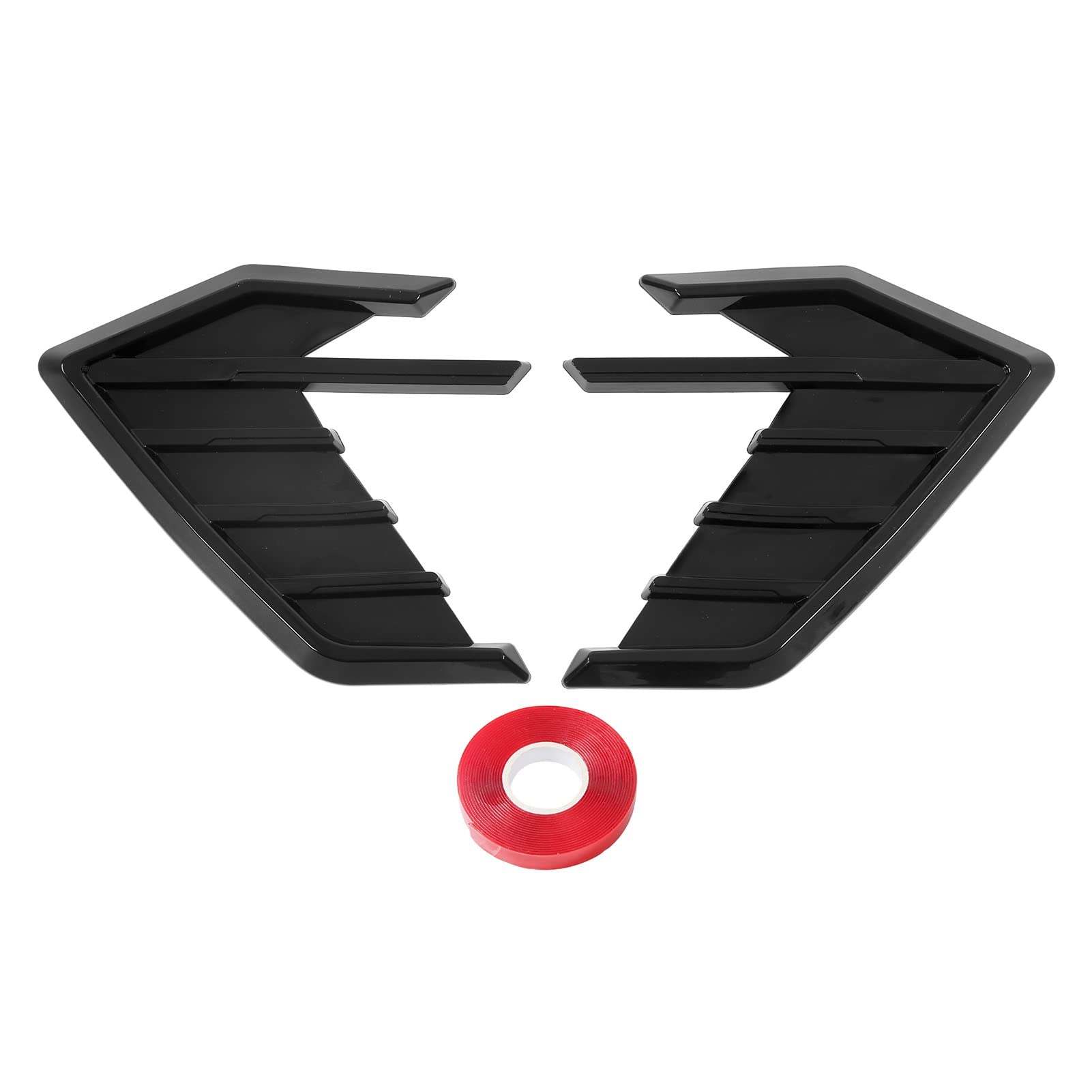 2pcs Universal Car Mudguard Side Cover Air Vent Trim - Glossy Black Side Wing Air Vent Hood Intake Fender Cover Exterior Accessories for Sedan, SUV, Truck - Enhances Style & Protects from Road Debris