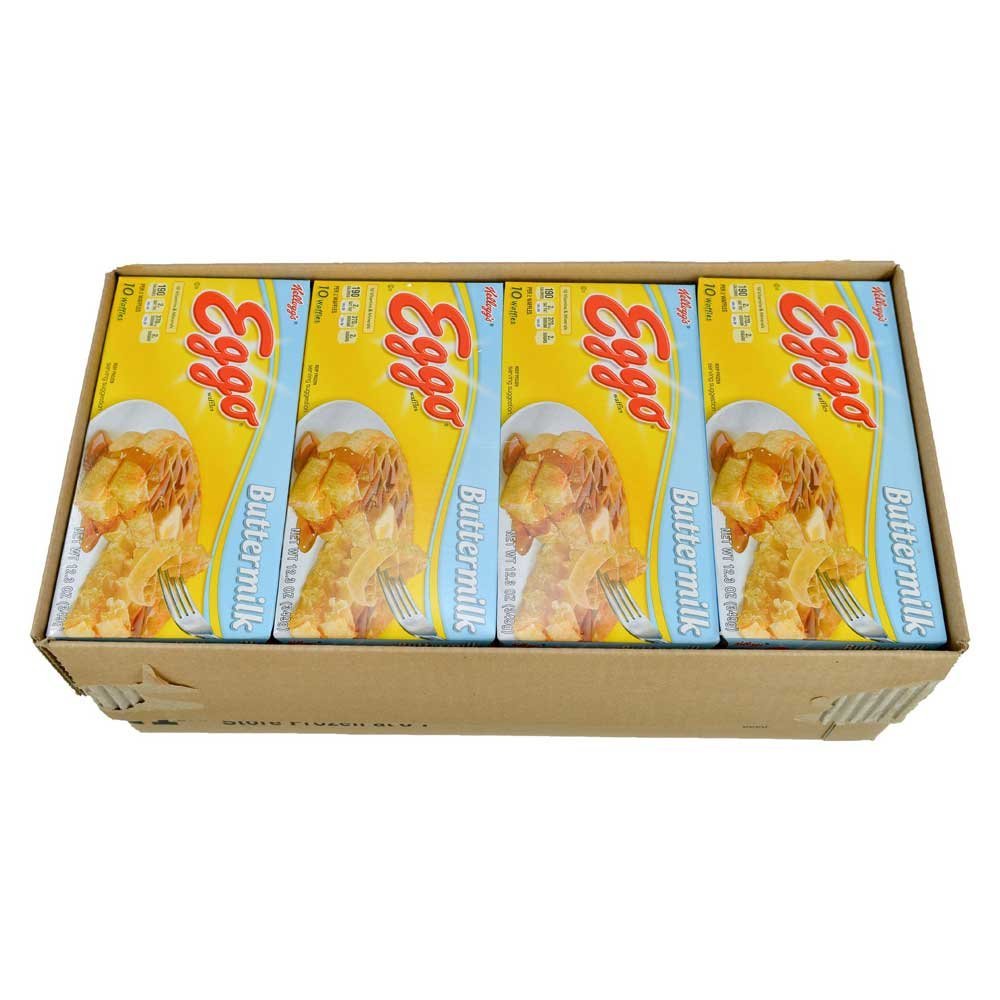 Eggo Buttermilk Waffles - 12.3oz (8 Count) | Frozen Breakfast Food for Quick & Easy Morning Meals, Kids Snacks & Family Breakfasts