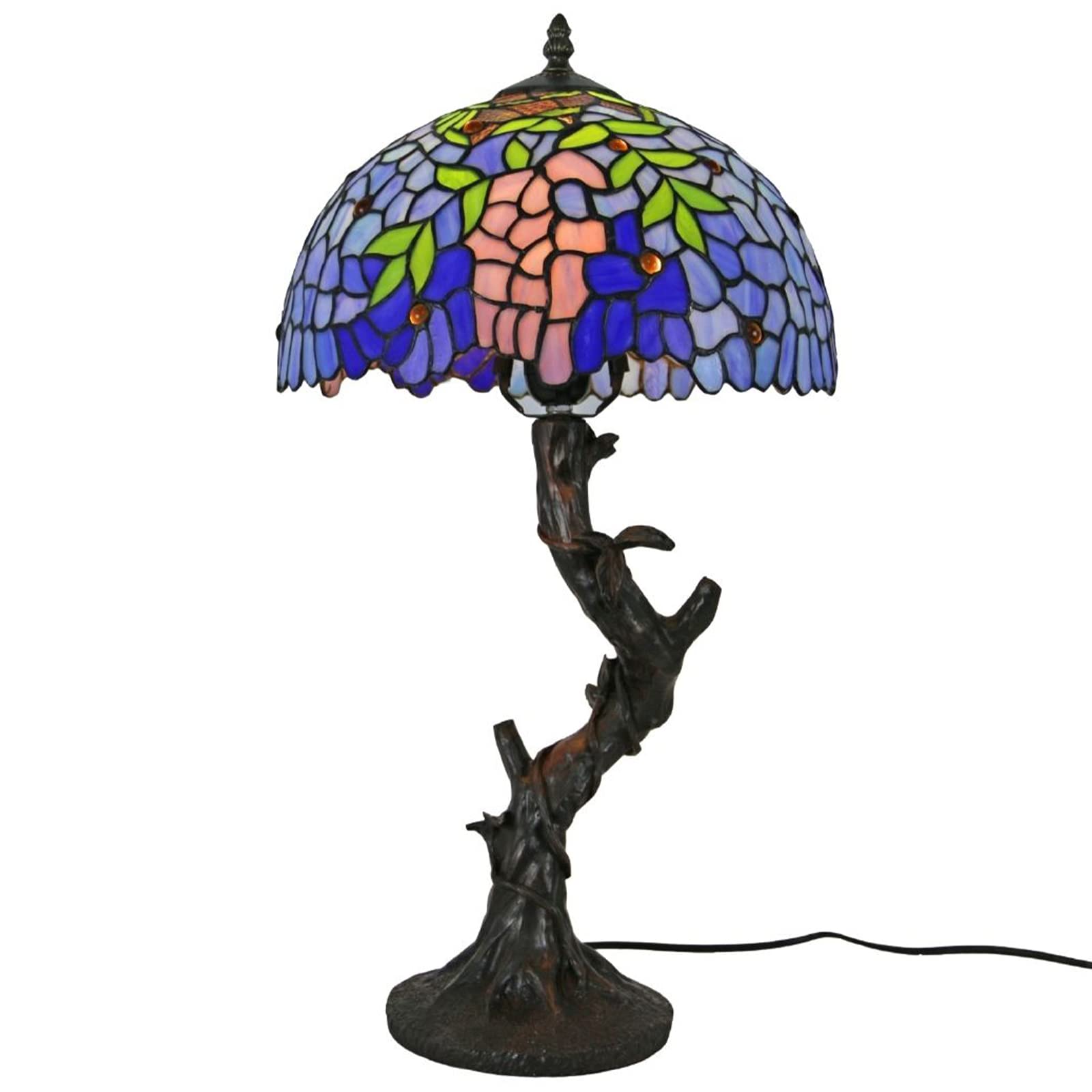 XYYRYS Handmade Stained Glass Rose Desk Lamp - European Pastoral Style Bedside Lighting with Alloy Base for Bedroom, Living Room & Office Decor (Color A) | Perfect for Reading, Studying & Creating Cozy Ambiance
