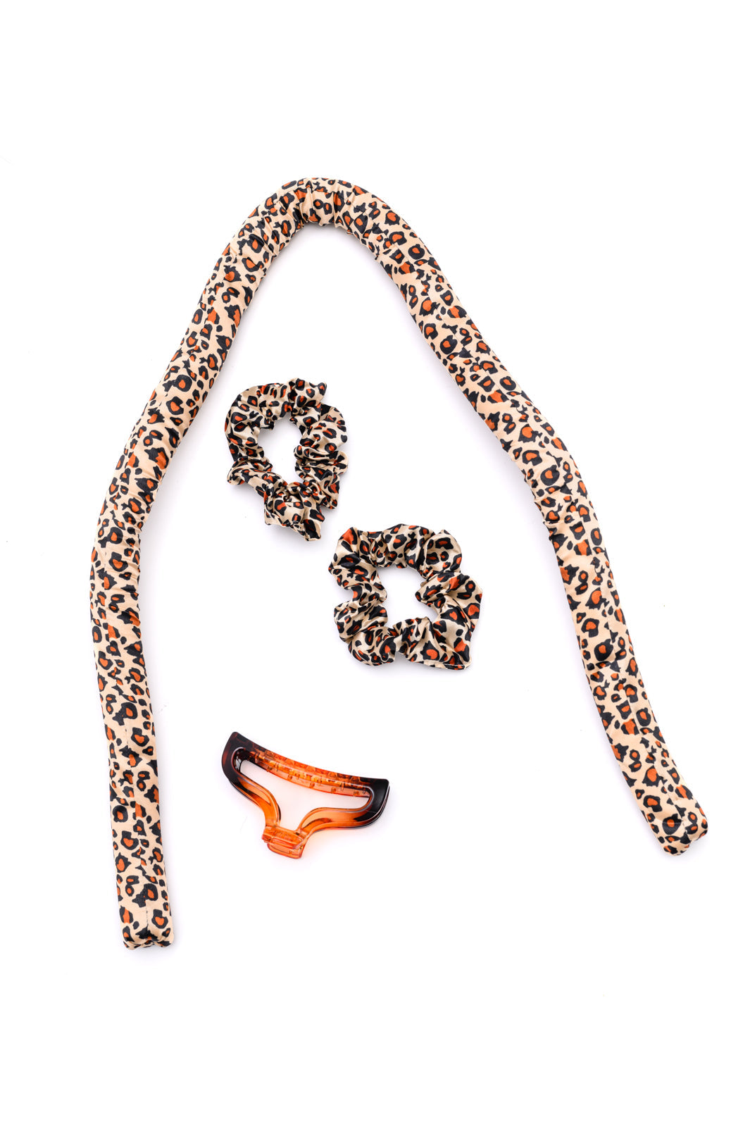 Got Your Back Heatless Curling Set in Leopard Print - No Heat Hair Curlers for Overnight Waves - Perfect for Home, Travel & Special Occasions
