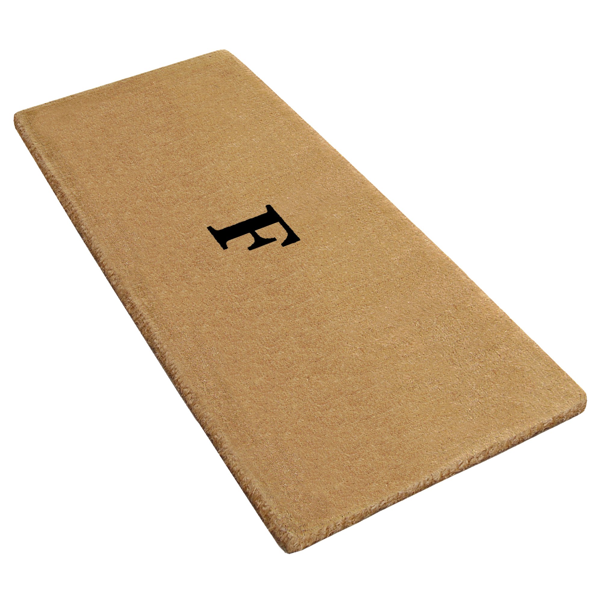 Premium Heavy Duty Coir Door Mat - Personalized Monogram F, No Border Design, Natural Coconut Fiber Welcome Mat, Durable Handcrafted Outdoor Rug, Eco-Friendly, 24
