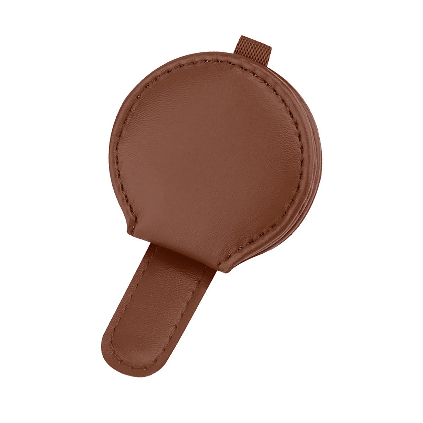 Magnetic Leather Sunglasses Holder for Car Sun Visor - Eyeglass Hanger Clip & Card Holder - Universal Fit Car Visor Accessory - Perfect for Driving, Travel & Daily Commute (Brown, One Size)