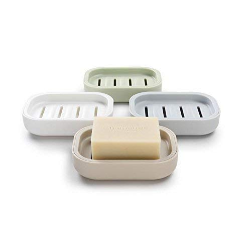 Plastic Soap Dish Holder with Drain Holes - Keeps Soap Dry & Hygienic, Easy to Clean Bathroom Organizer for Shower, Sink, and Countertop