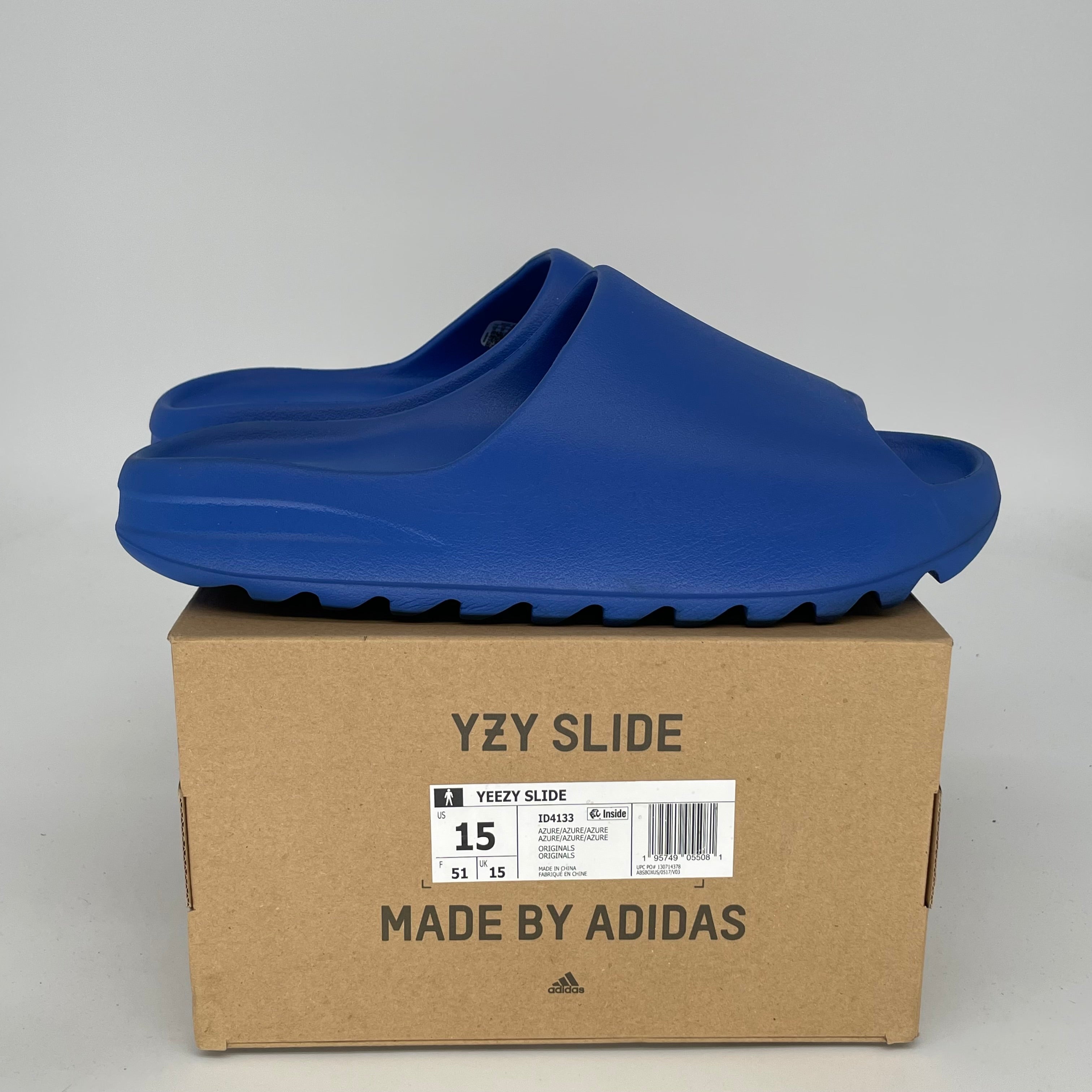 Adidas Yeezy Slide Azure - Size 15 Men's Comfort Slides (ID4133) | Perfect for Beach, Pool, and Casual Wear