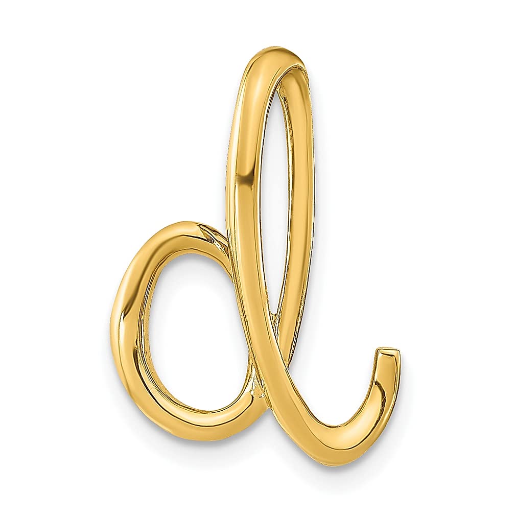 14K Yellow Gold Letter D Initial Monogram Name Slide Necklace Pendant Charm - Dainty Personalized Jewelry for Women - Perfect Birthday Gift, Anniversary Present & Everyday Elegance