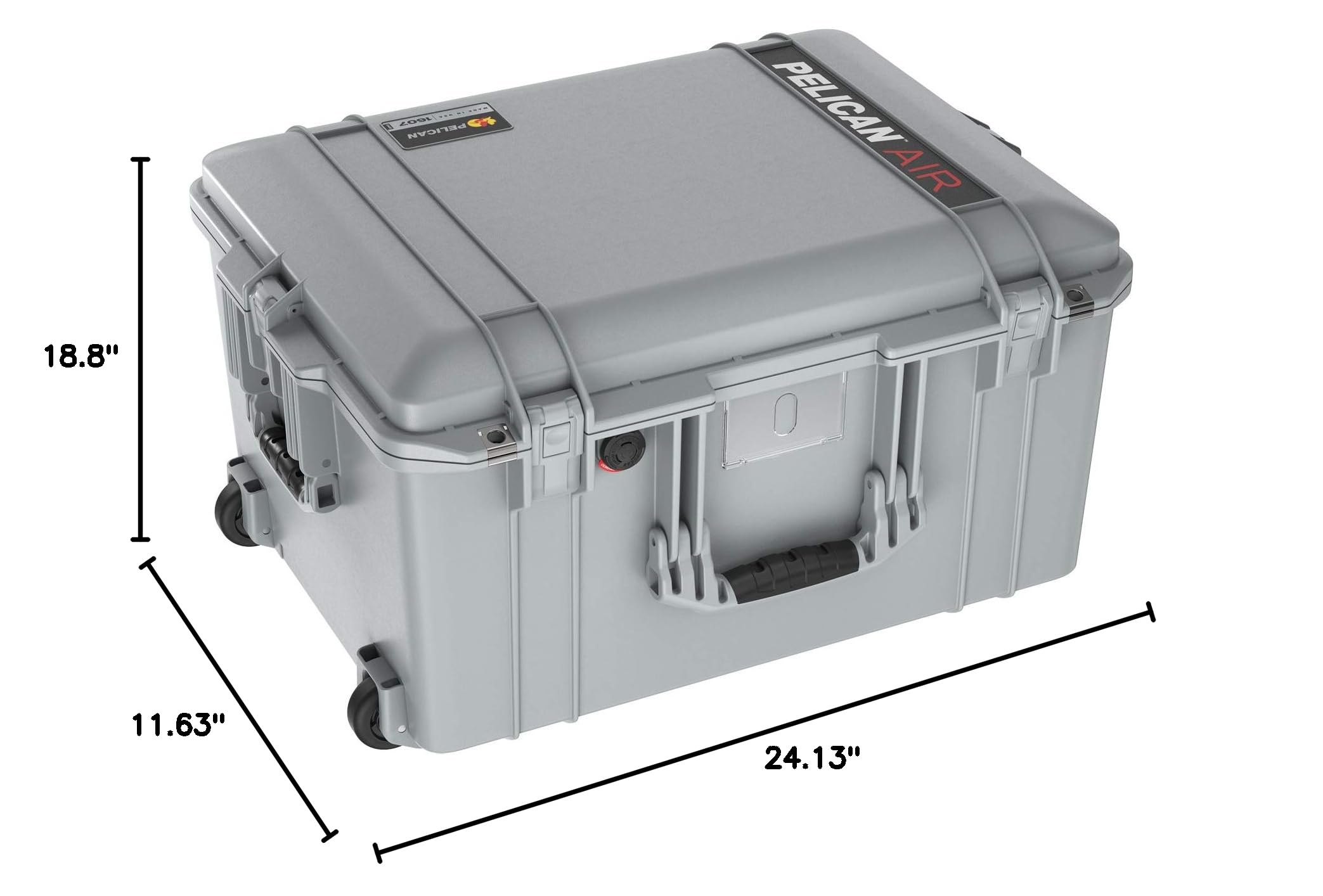 Pelican Air 1607 Protective Hard Case with Foam Insert - Silver | Waterproof & Shockproof Equipment Case for Cameras, Drones & Electronics | Perfect for Travel & Outdoor Adventures