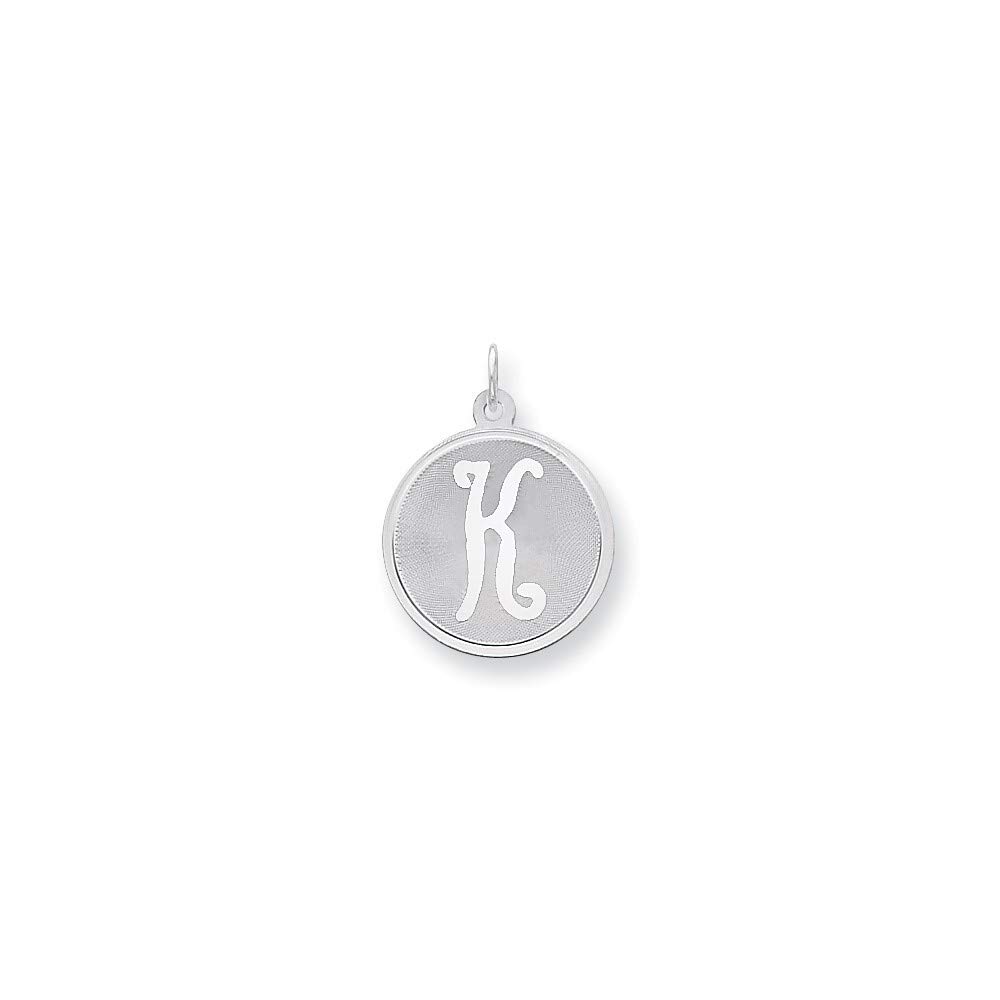 Roy Rose Jewelry Sterling Silver Initial K Letter Charm Pendant - Elegant Personalized Gift for Women, Perfect for Necklaces, Bracelets & Special Occasions