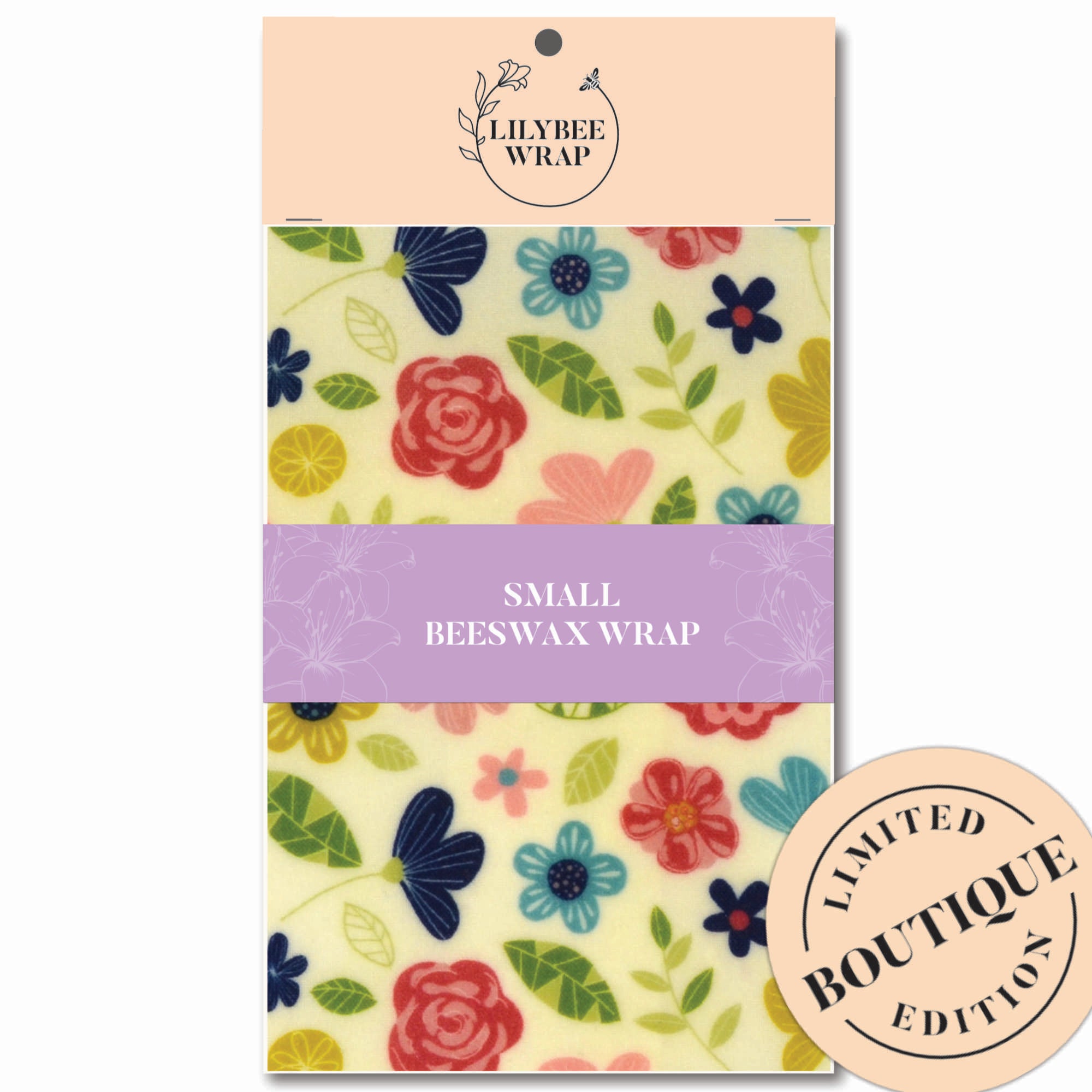 Organic Beeswax Food Wraps - Eco-Friendly Reusable Beeswax Cloth for Food Storage, Sandwich Wraps & Snack Bags (Wildflower Design, Small Size) - Perfect for Picnics, Lunch Boxes & Zero Waste Kitchen