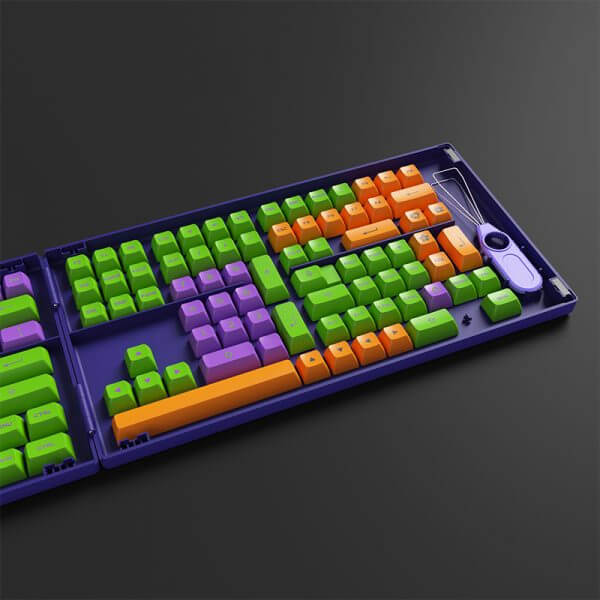 Akko EVA 01 Design Mechanical Keyboard Keycap Set - Custom PBT Keycaps for Gaming & Typing - Perfect for Anime Fans & PC Enthusiasts