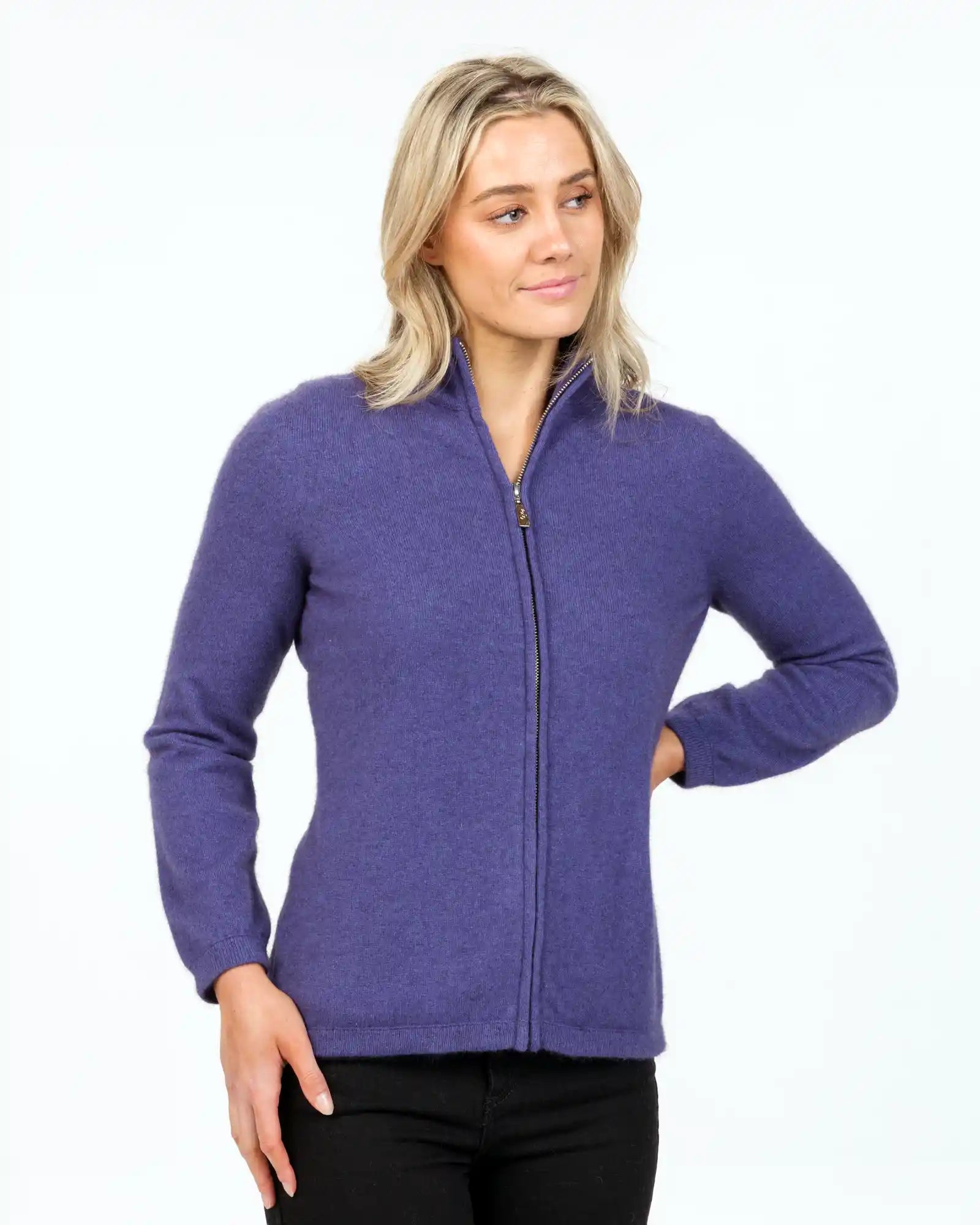 Violet Women's Plain Zip Jacket NB485 - Stylish Lightweight Outerwear for Casual Wear, Work & Travel