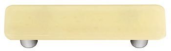 Marzipan Rectangle Glass Cabinet Pull - Aluminum Handle for Kitchen & Bathroom