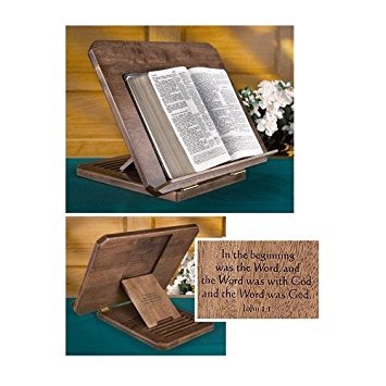 Religious Bible Stand with Silk-Screened Scripture Verse - Perfect for Church Altars, Home Worship & Christian Gift Giving