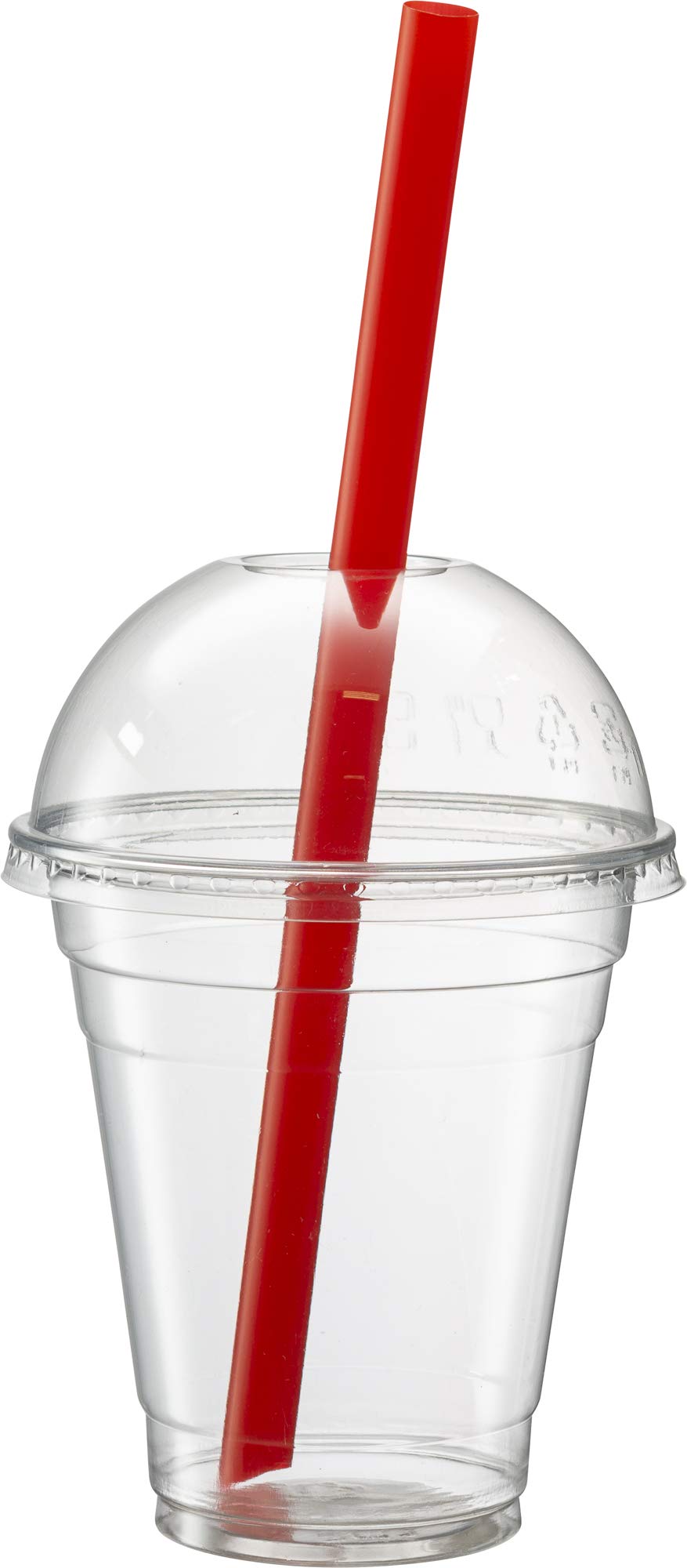 100 Sets - 12 Oz Clear PET Plastic Cups with Dome Lids for Iced Coffee, Cold Drinks, Milkshakes, Smoothies - Disposable Party Cups for Restaurants, Cafes, and Events