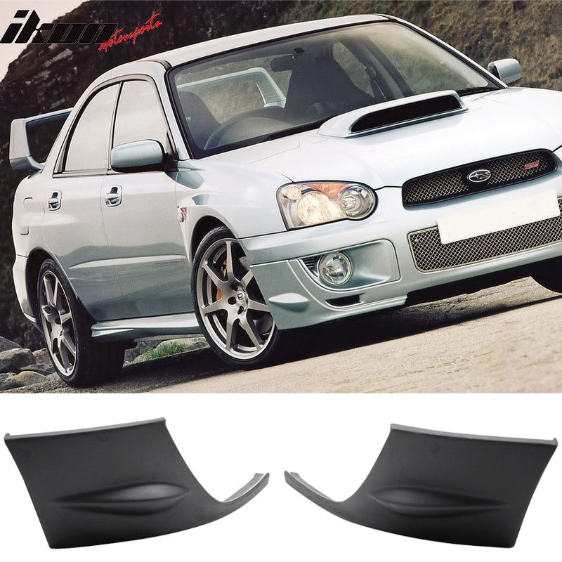2004-2005 Subaru Impreza WRX STI Style Front Bumper Lip & Side Covers - Durable PU Material for Enhanced Aerodynamics & Sporty Look - Perfect for Street Racing & Car Shows